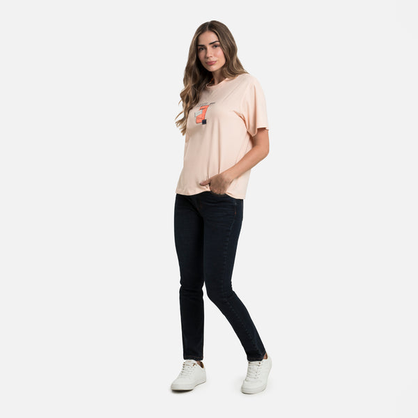 CAMISETA MANGA CORTA COLOR PEACH PARFAIT