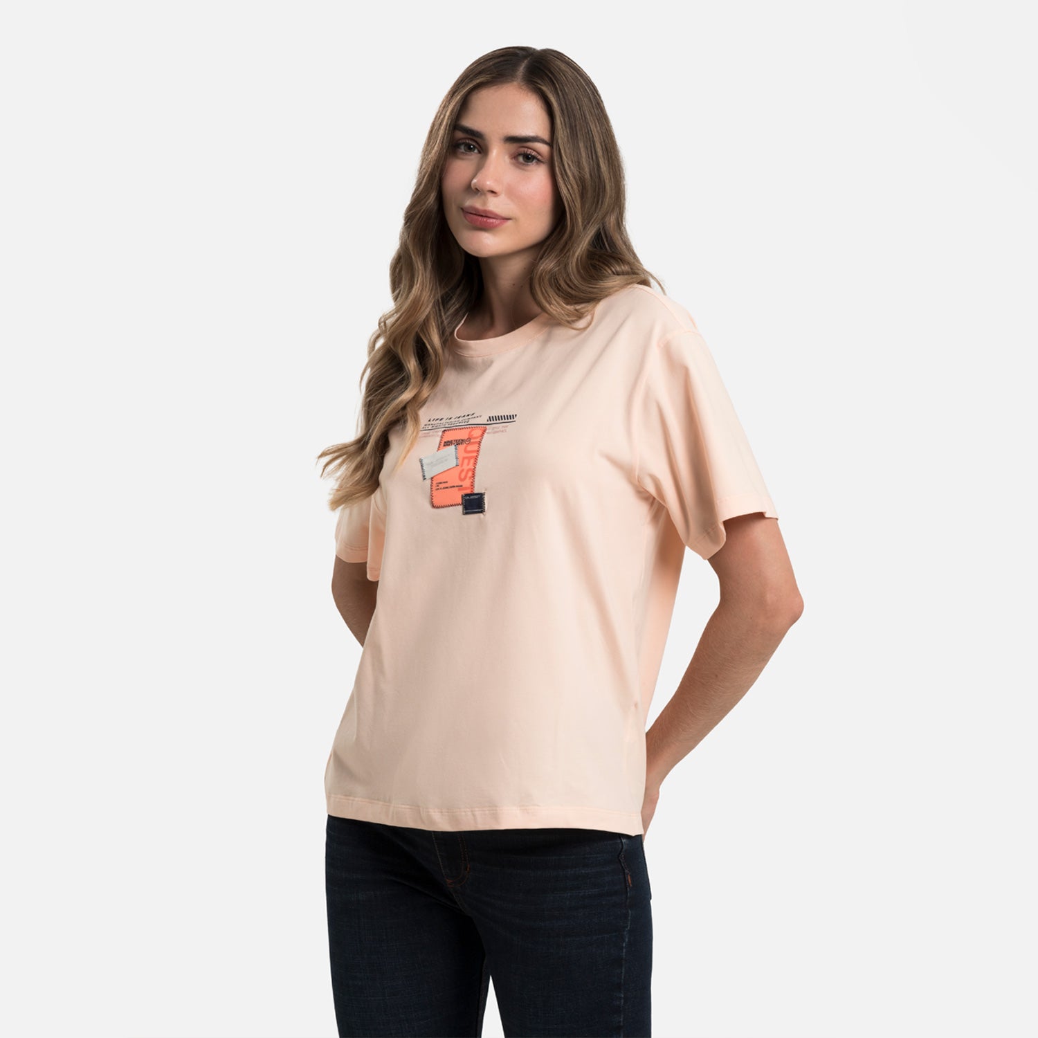 CAMISETA MANGA CORTA COLOR PEACH PARFAIT