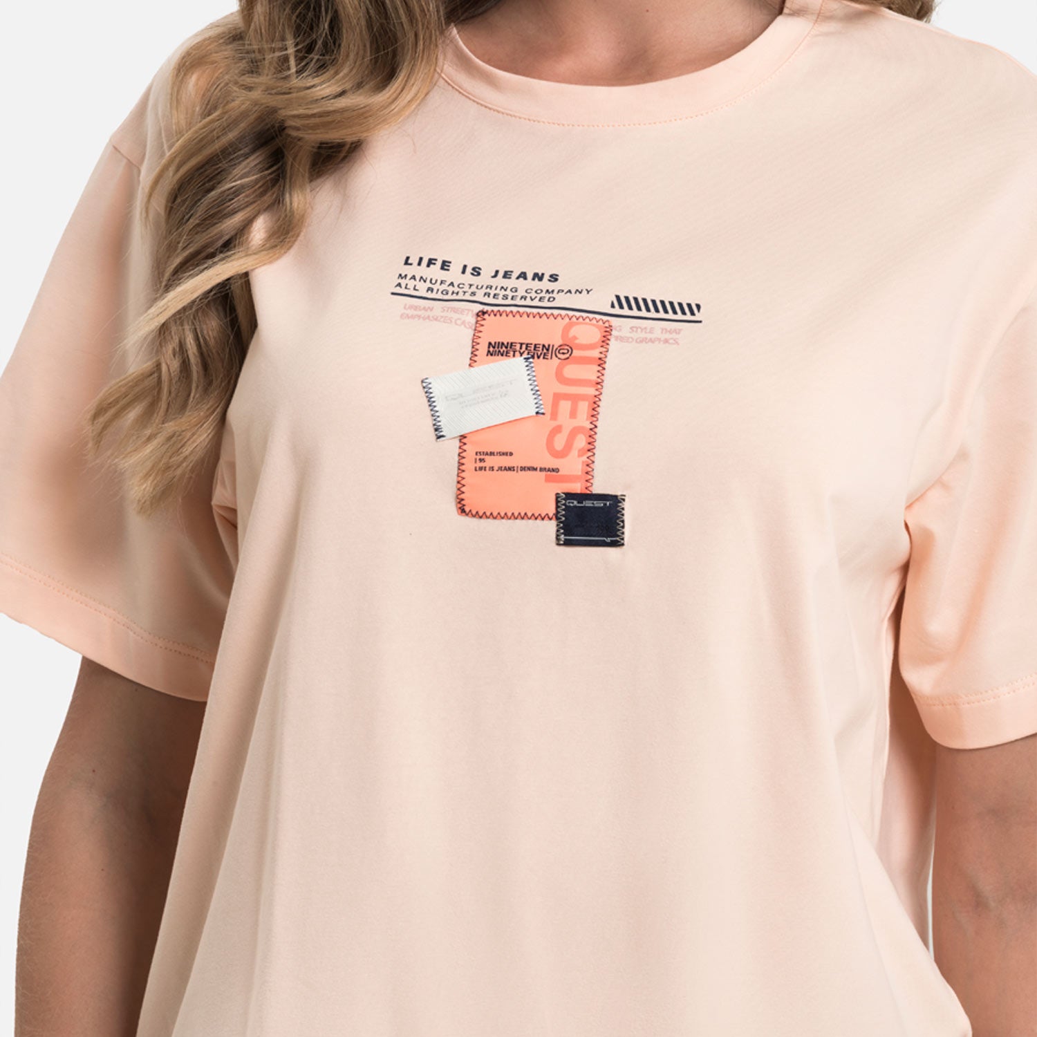 CAMISETA MANGA CORTA COLOR PEACH PARFAIT
