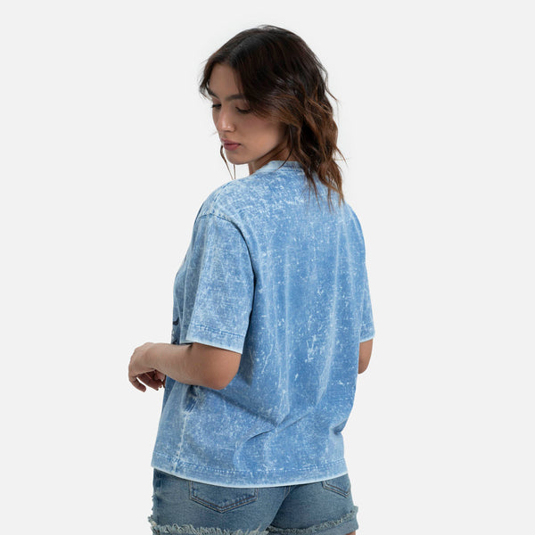 CAMISETA MANGA CORTA COLOR AZUL MEDIO CLARO