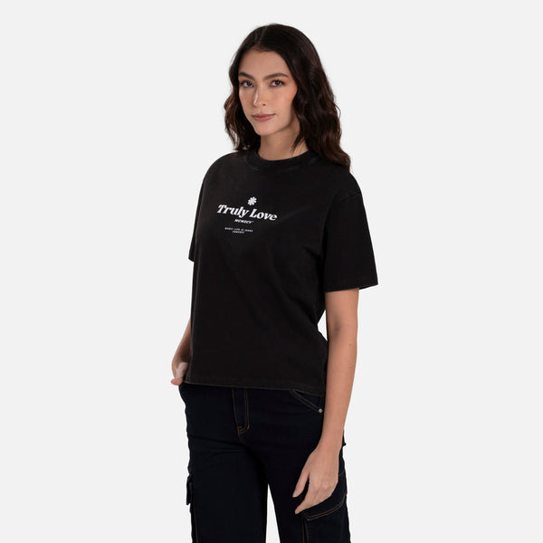 CAMISETA MANGA CORTA COLOR NEGRO