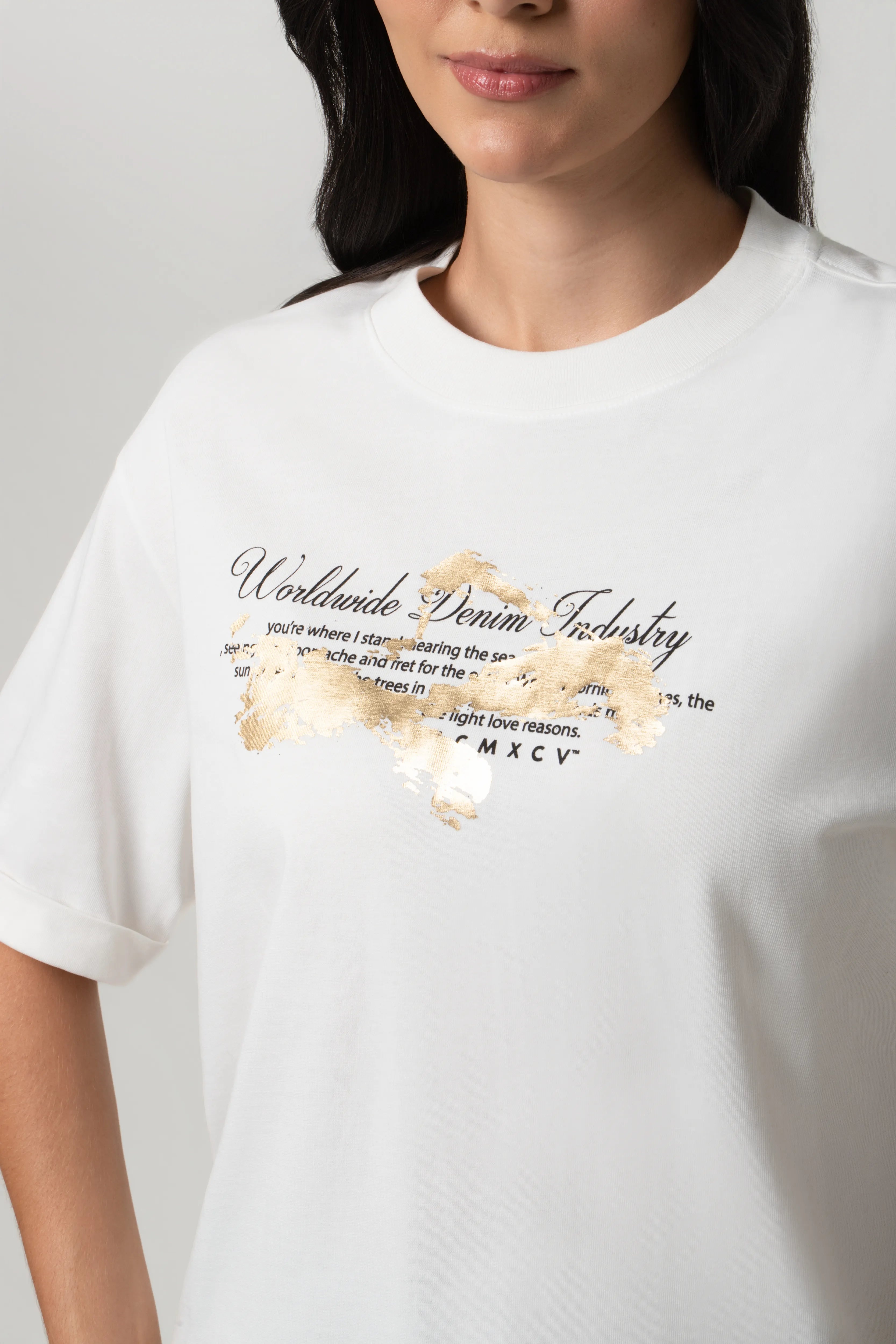 CAMISETA MANGA CORTA COLOR IVORY