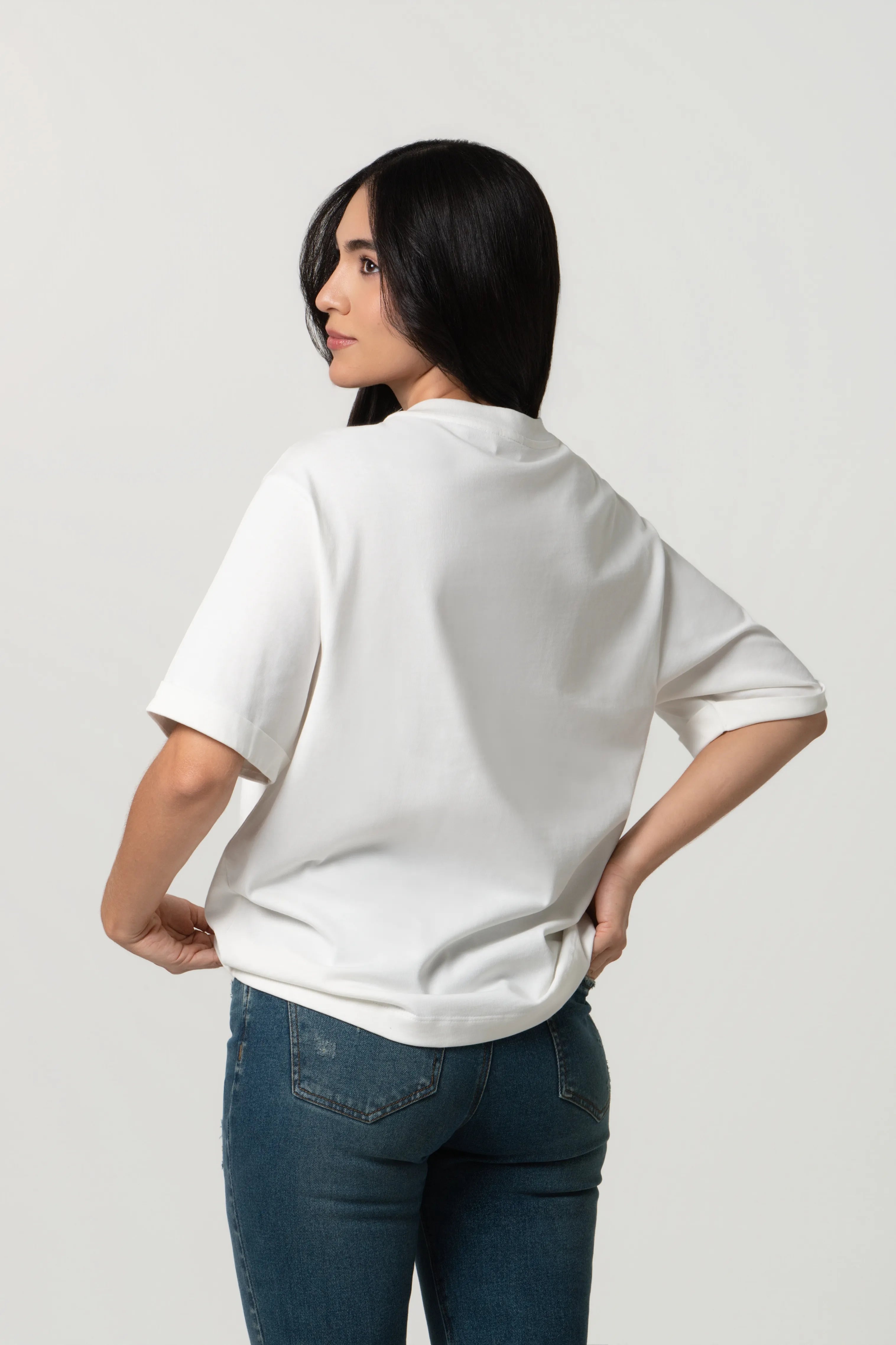 CAMISETA MANGA CORTA COLOR IVORY