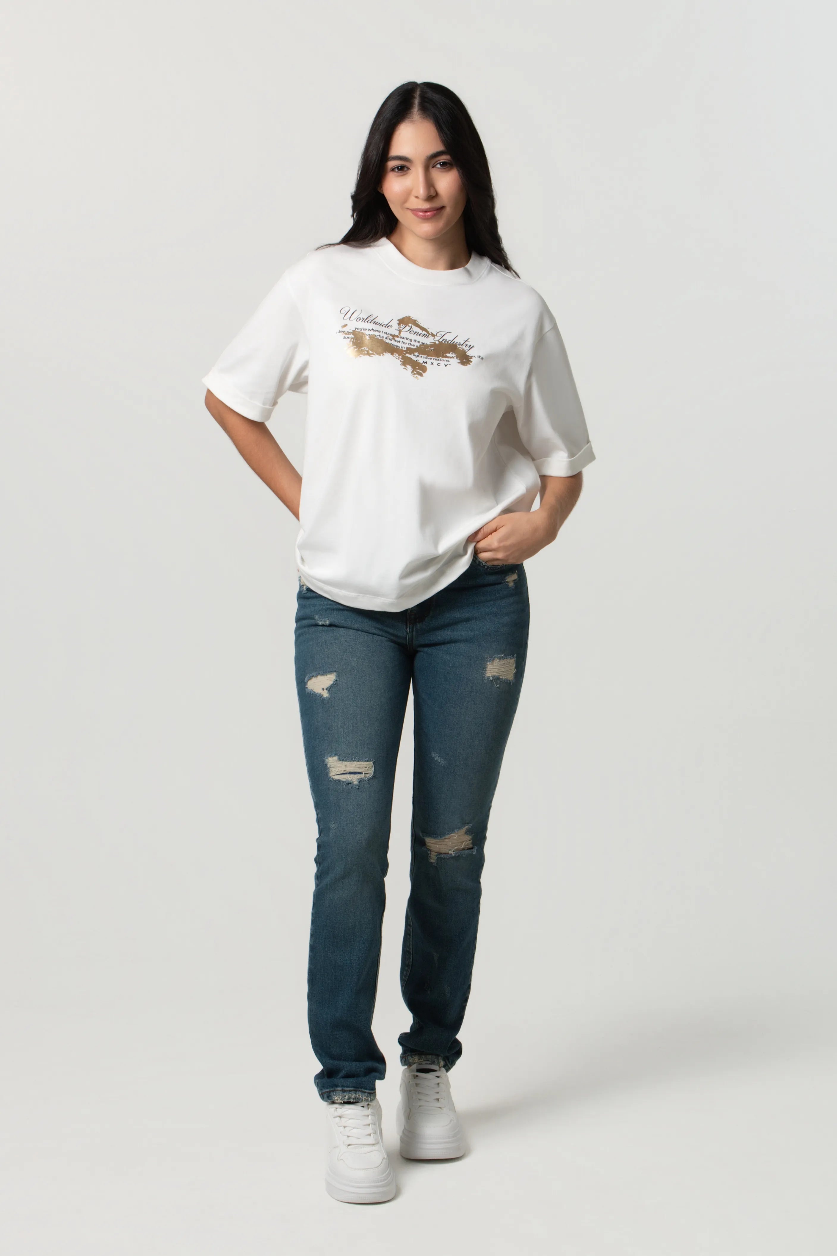 CAMISETA MANGA CORTA COLOR IVORY