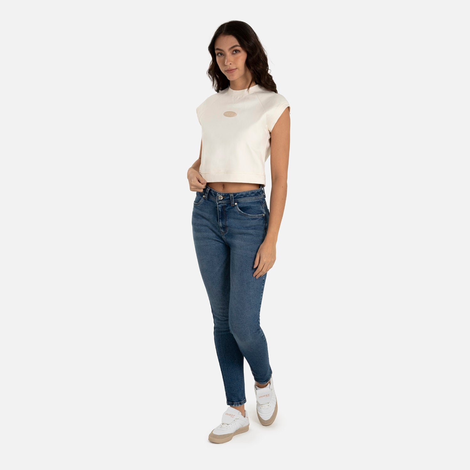 CAMISETA MANGA SISA COLOR IVORY