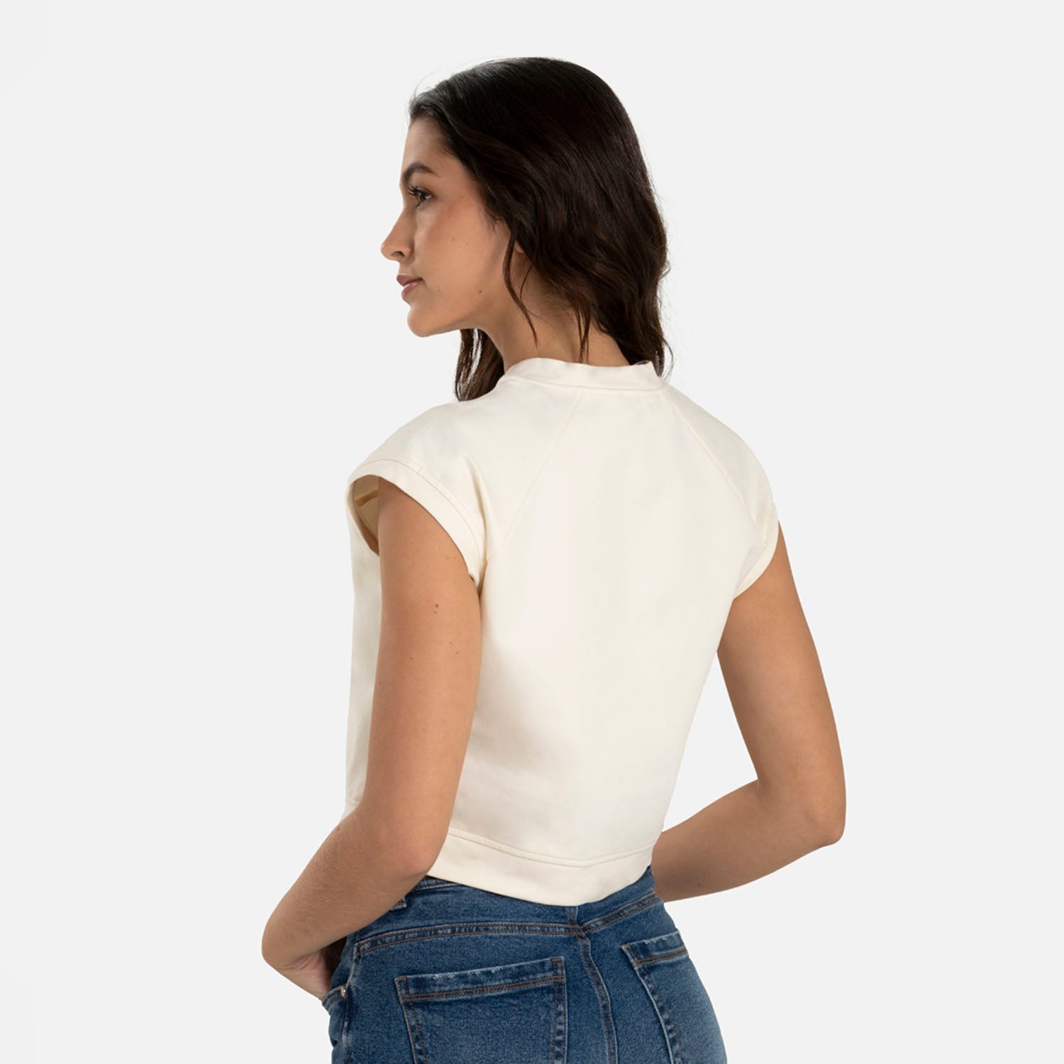 CAMISETA MANGA SISA COLOR IVORY