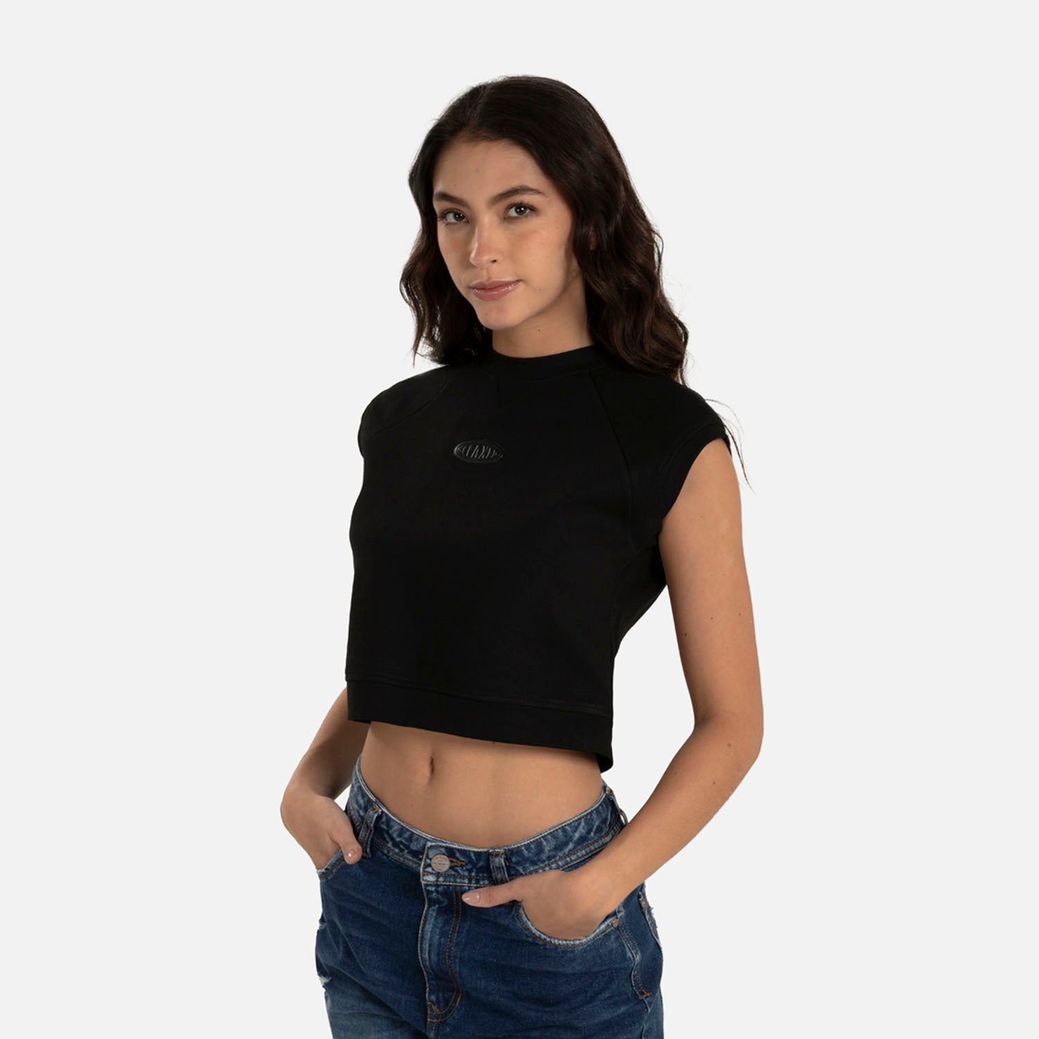 CAMISETA MANGA SISA COLOR NEGRO