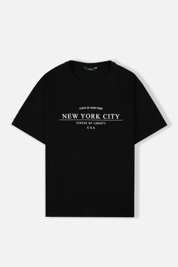 CAMISETA MANGA CORTA COLOR NEGRO