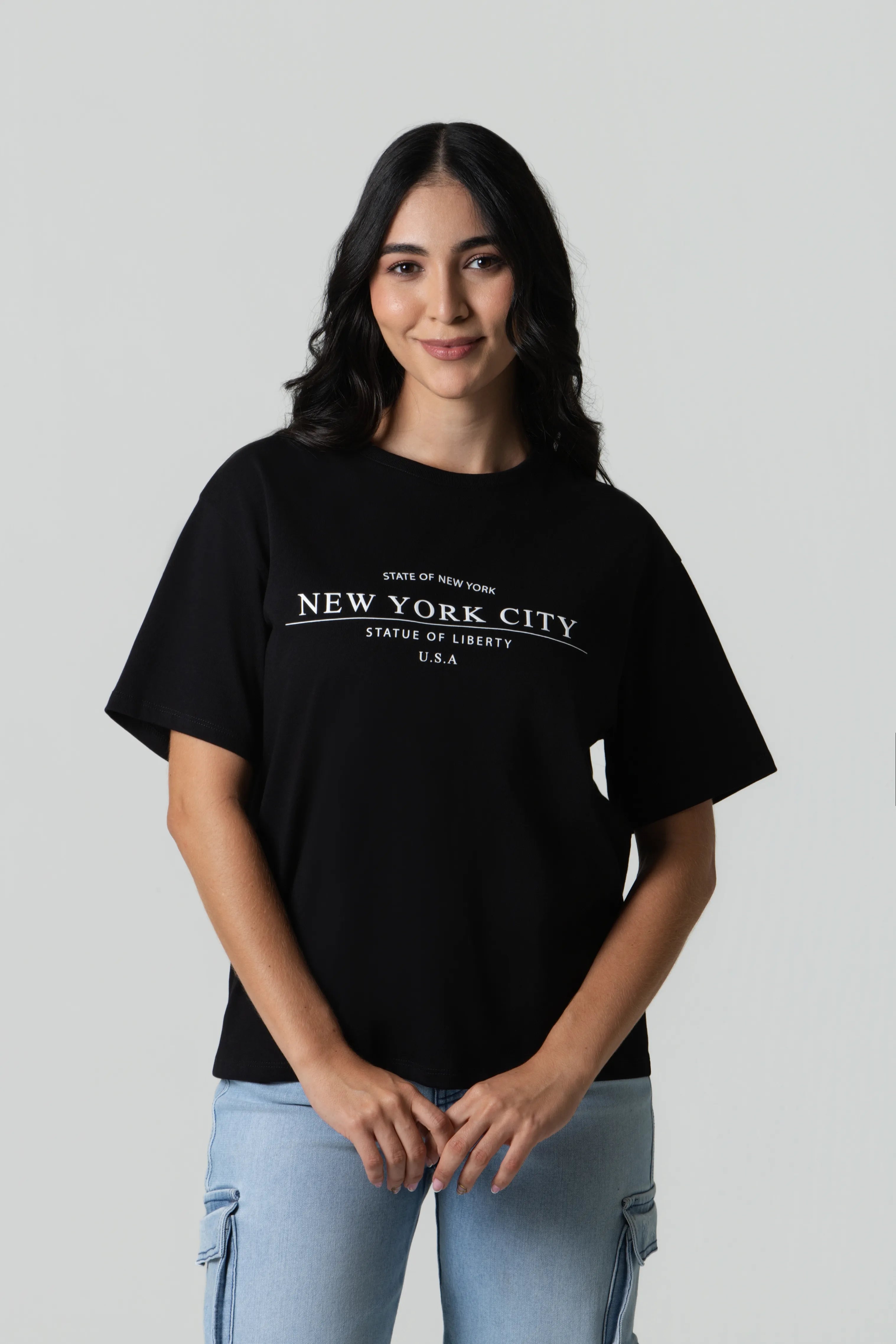 CAMISETA MANGA CORTA COLOR NEGRO