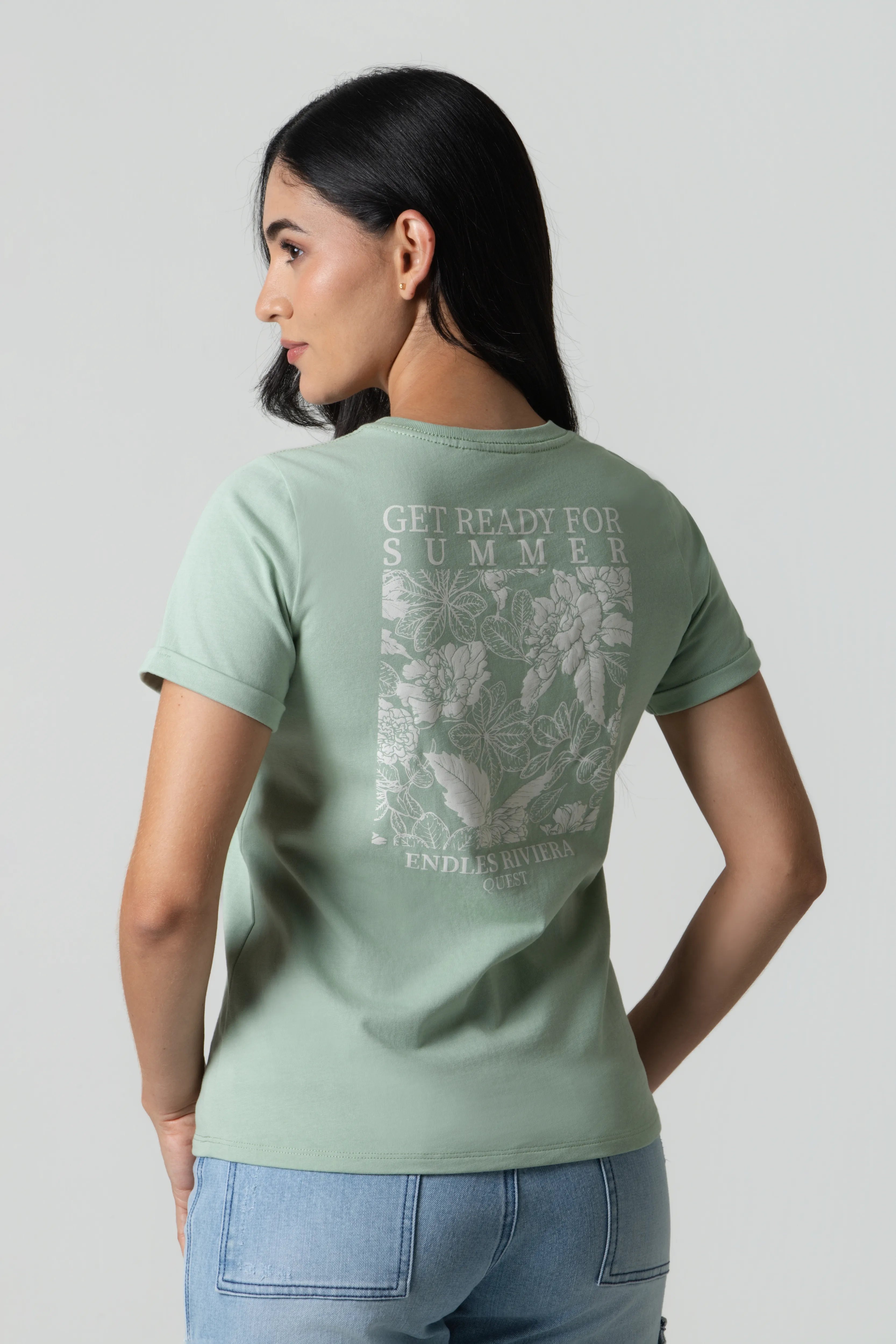 CAMISETA MANGA CORTA COLOR FROSTY GREEN