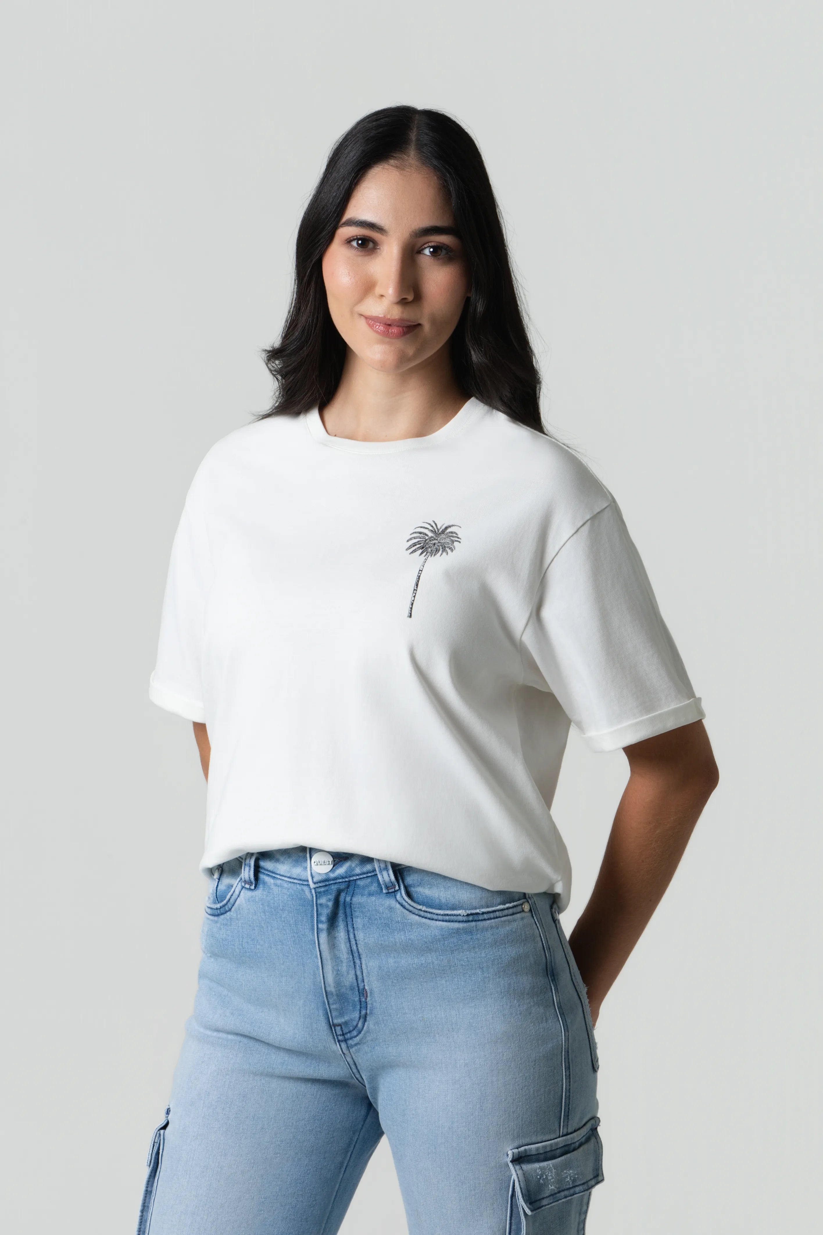 CAMISETA MANGA CORTA COLOR IVORY