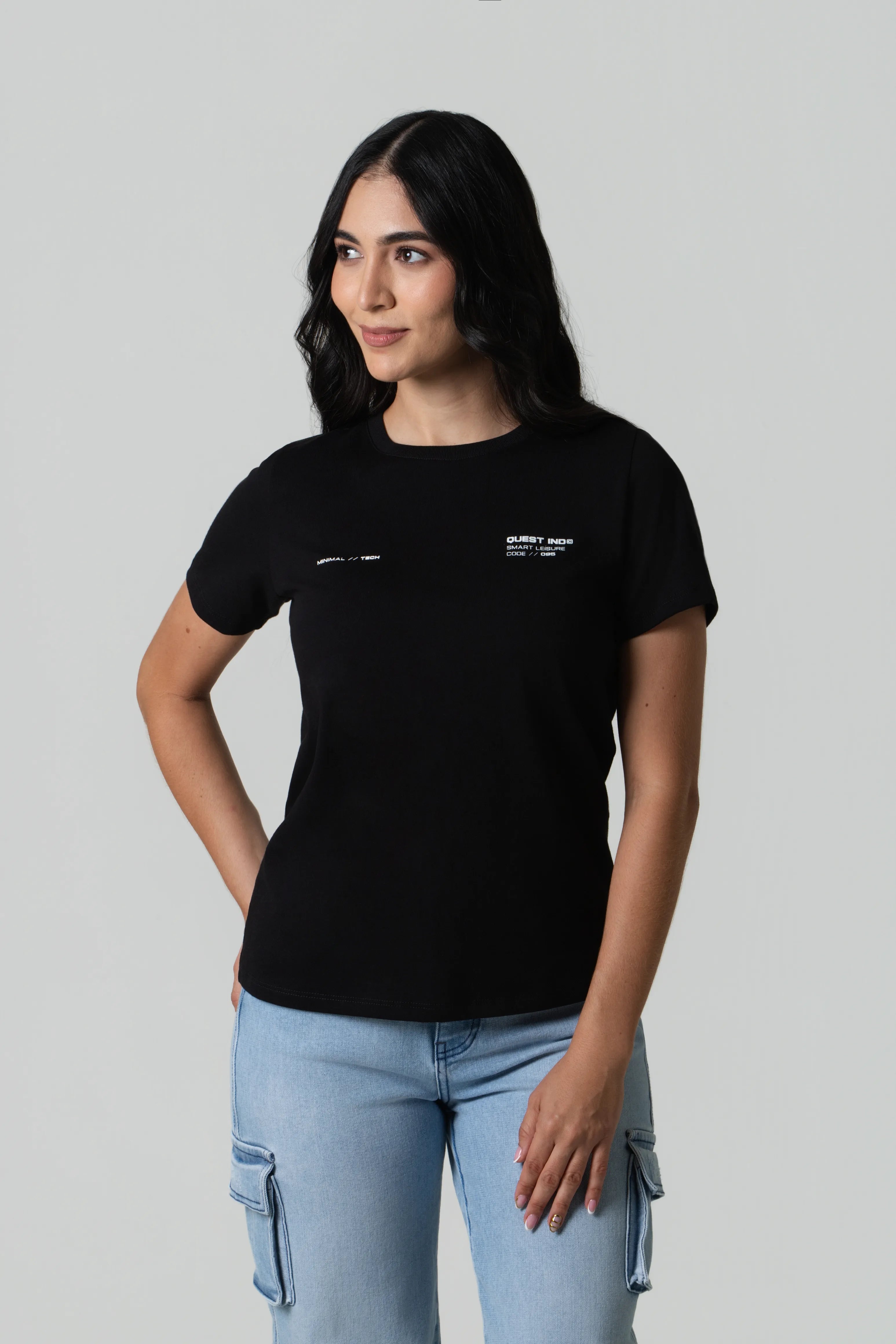 CAMISETA MANGA CORTA COLOR NEGRO