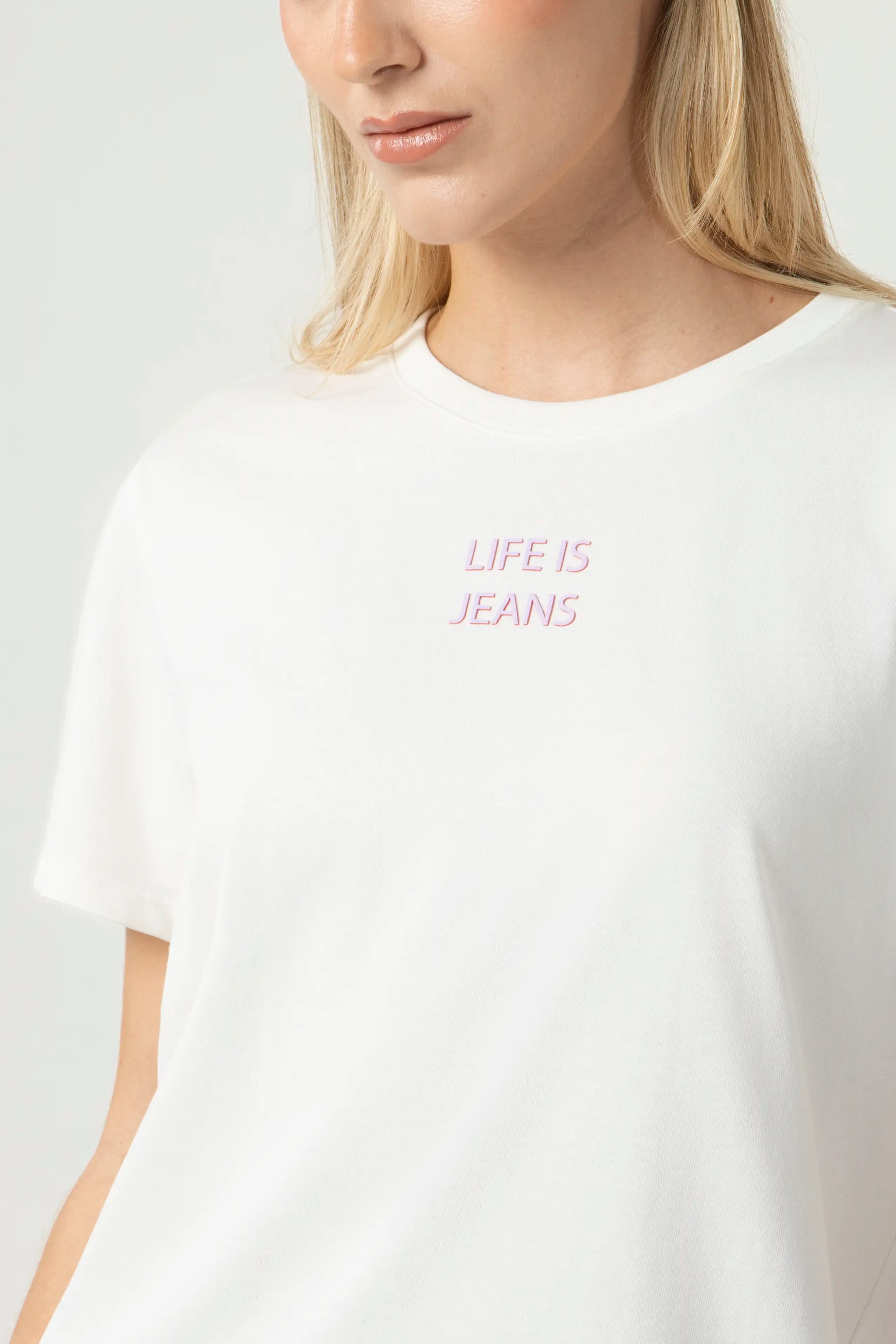 CAMISETA MANGA CORTA COLOR IVORY