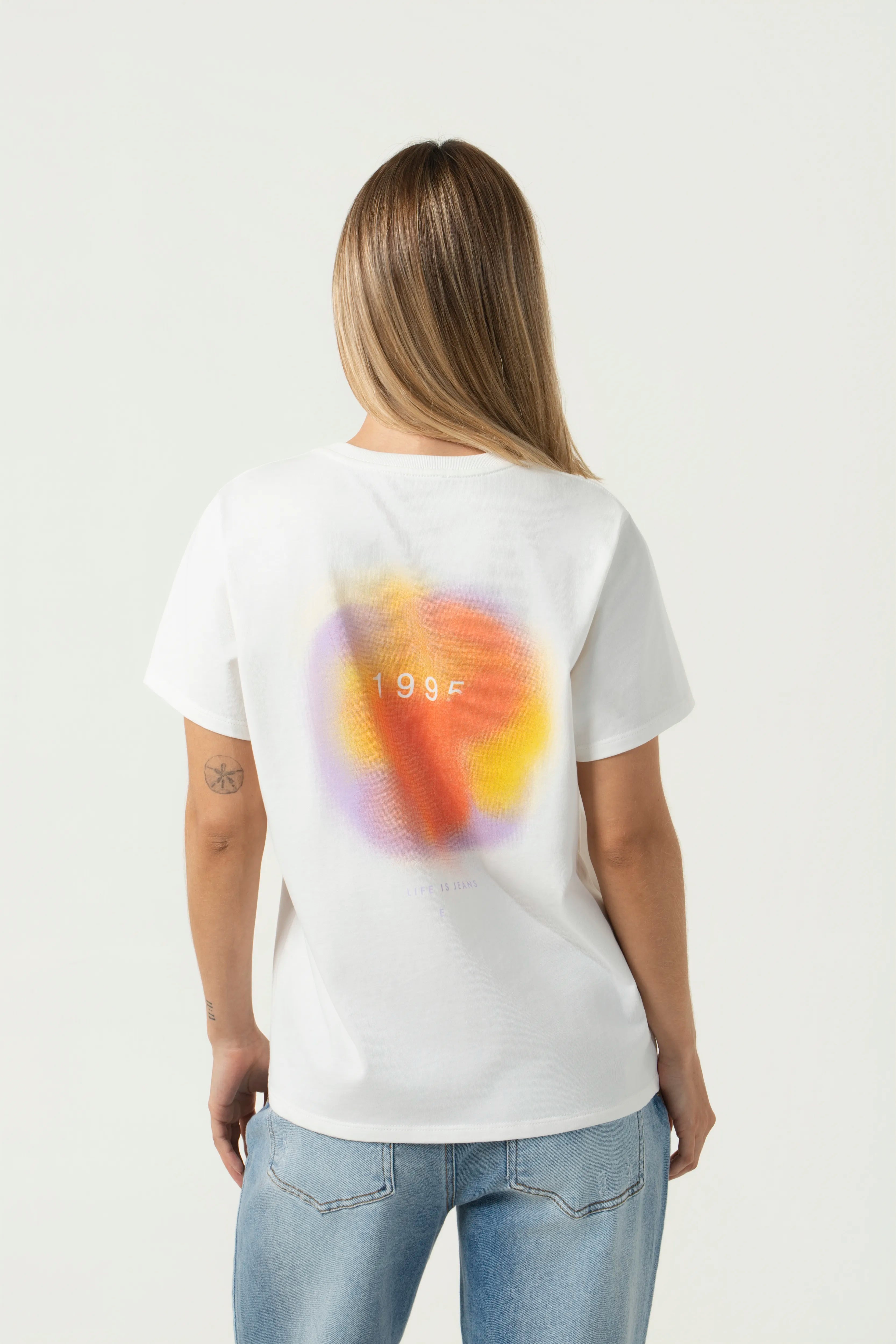 CAMISETA MANGA CORTA COLOR IVORY