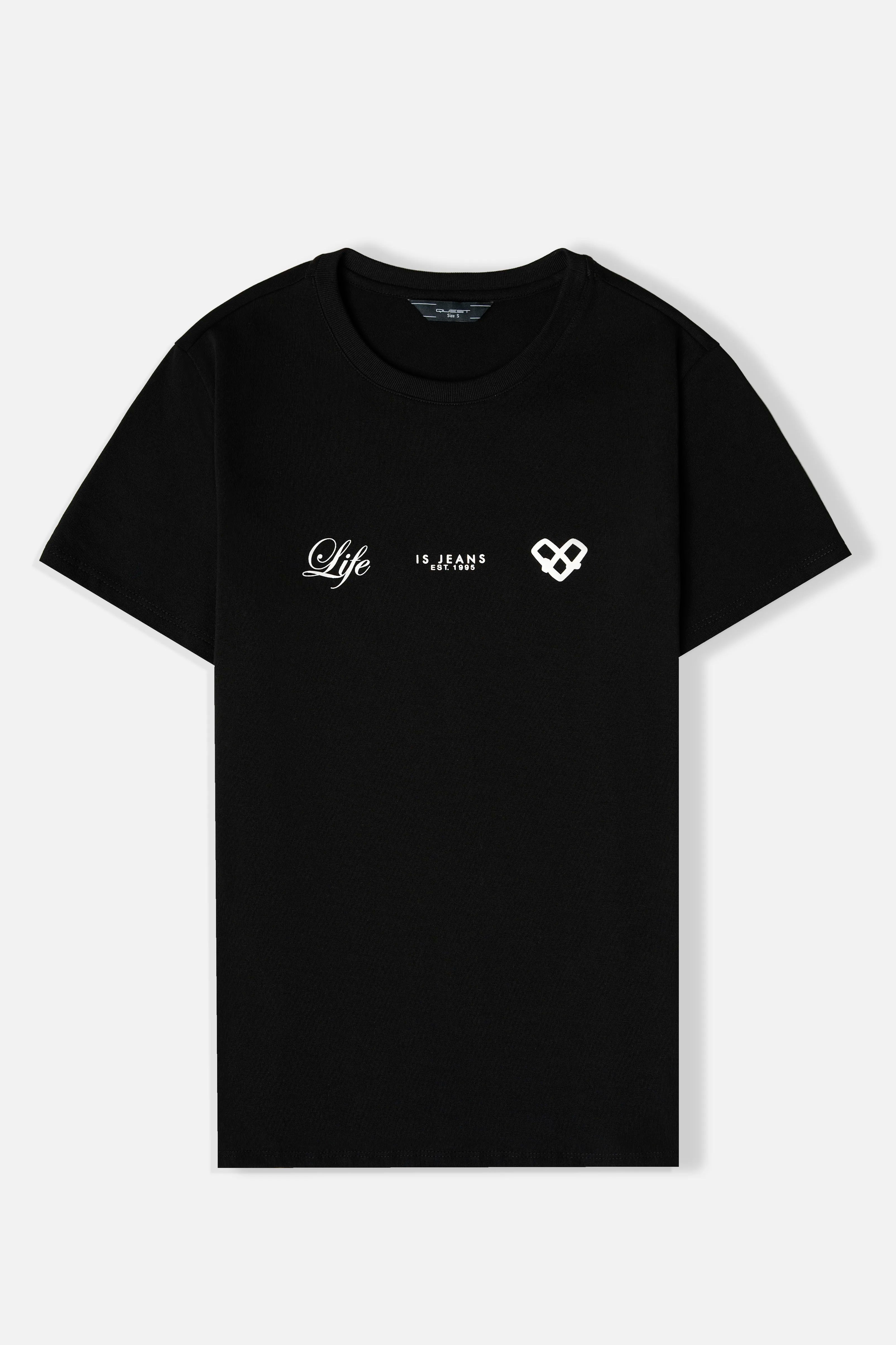 CAMISETA MANGA CORTA COLOR NEGRO