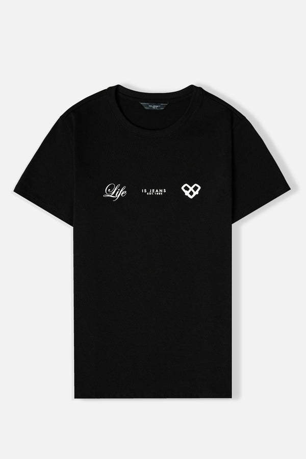 CAMISETA MANGA CORTA COLOR NEGRO