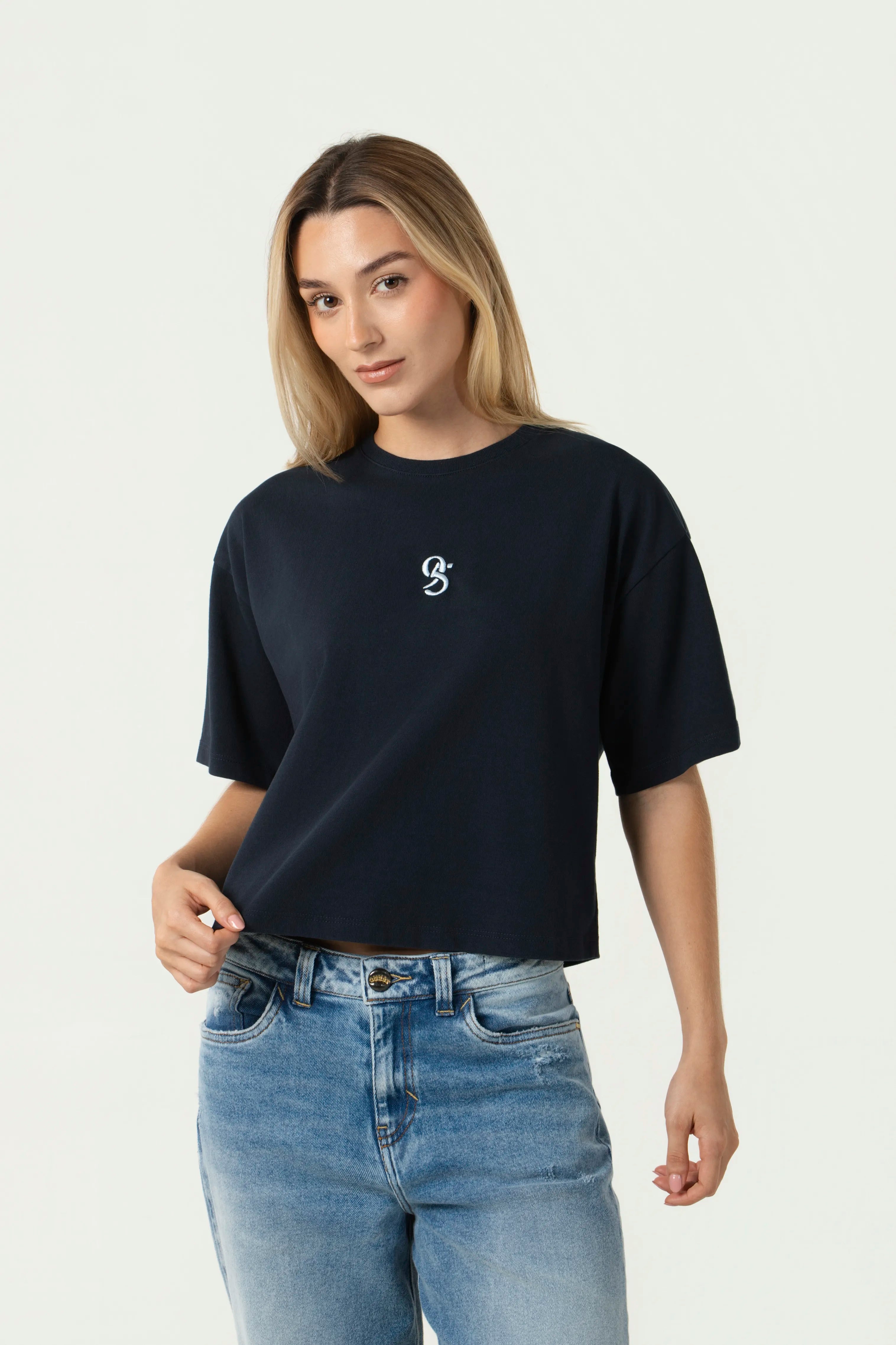 CAMISETA MANGA CORTA COLOR AZUL OSCURO