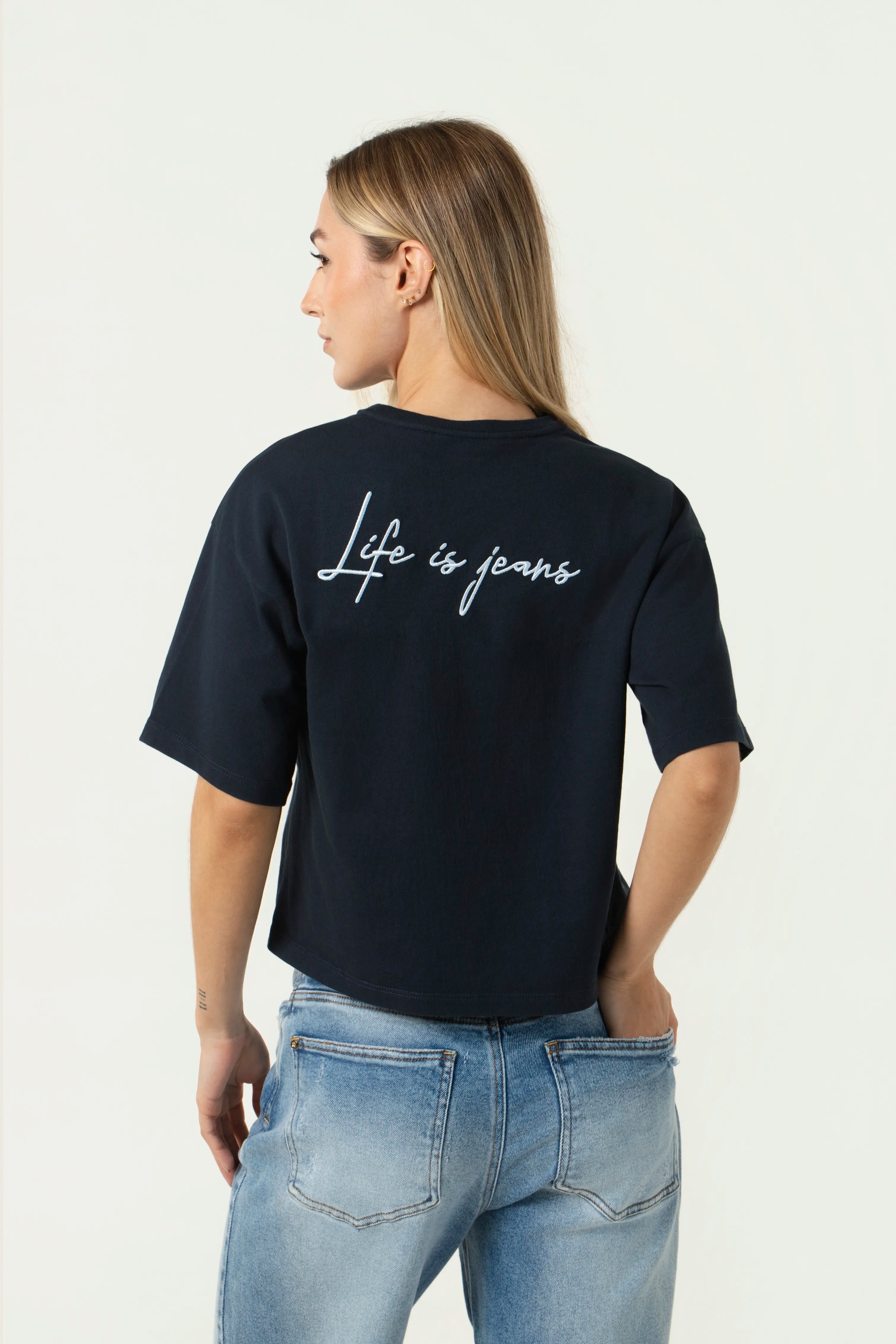 CAMISETA MANGA CORTA COLOR AZUL OSCURO
