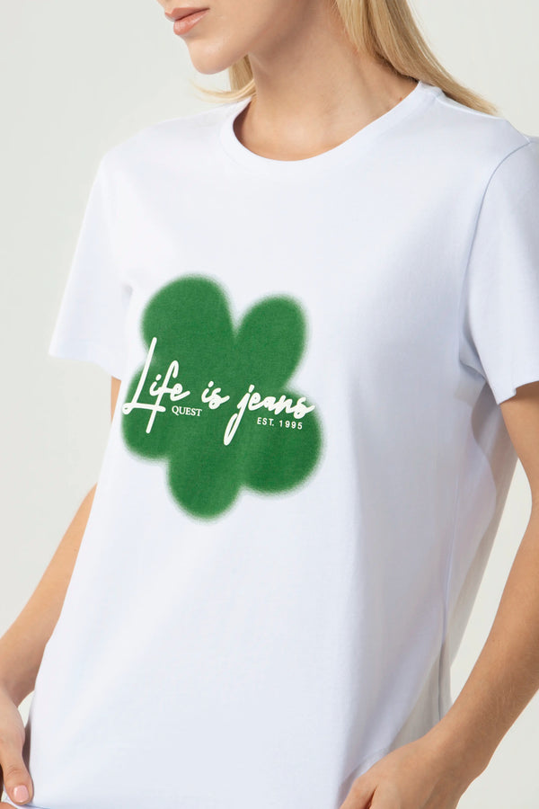 CAMISETA MANGA CORTA COLOR BLANCO OPTICO