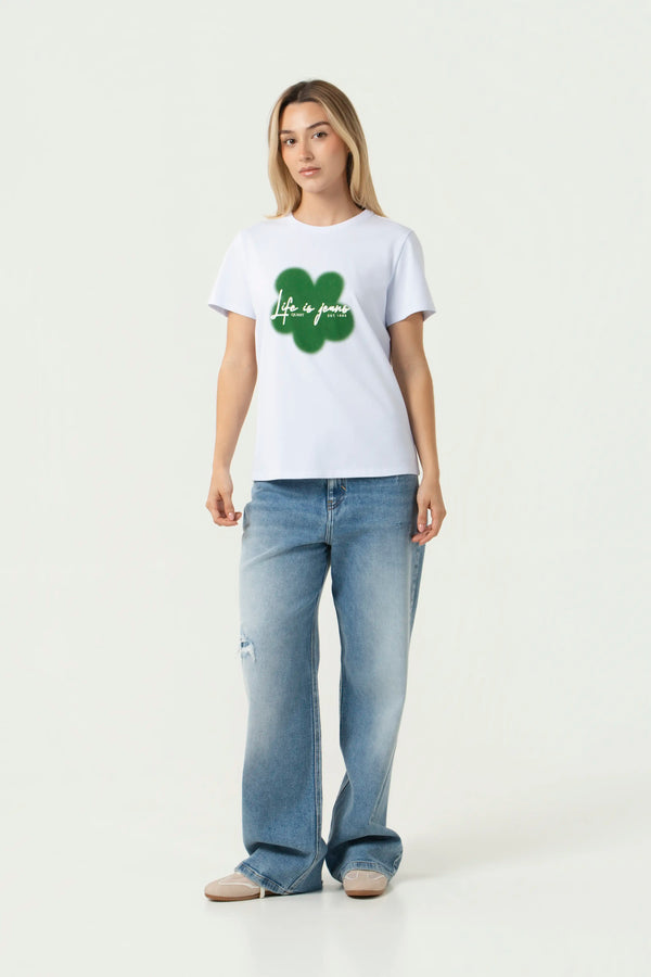 CAMISETA MANGA CORTA COLOR BLANCO OPTICO
