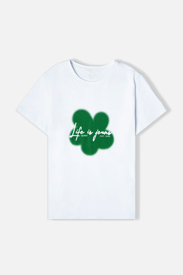 CAMISETA MANGA CORTA COLOR BLANCO OPTICO