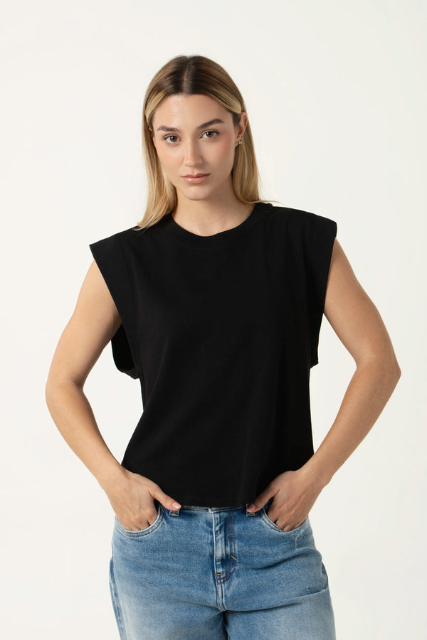 CAMISETA MANGA CORTA COLOR NEGRO