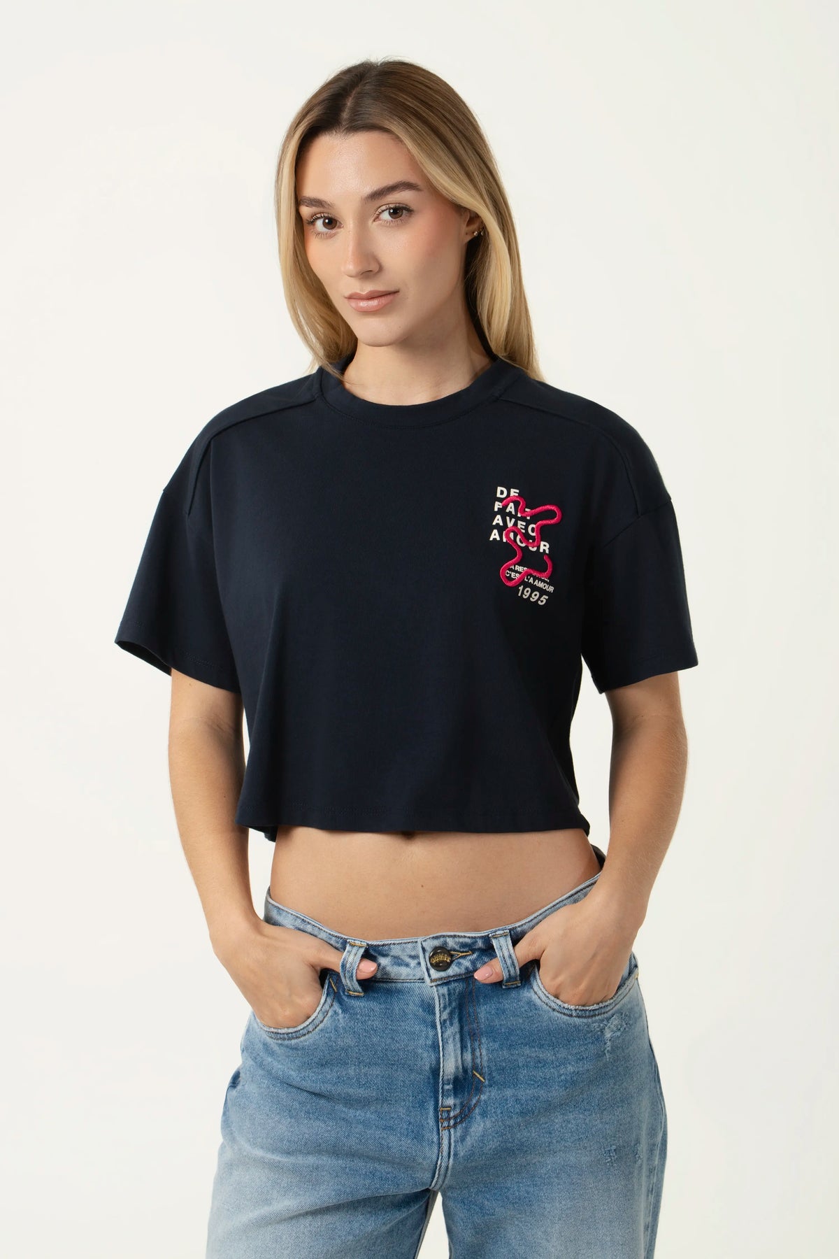 CAMISETA MANGA CORTA COLOR AZUL OSCURO