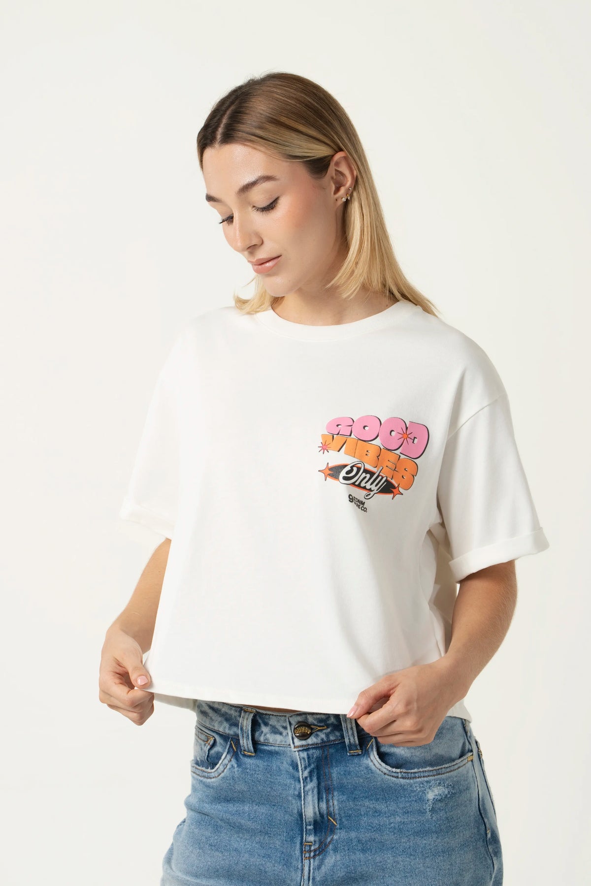CAMISETA MANGA CORTA COLOR IVORY
