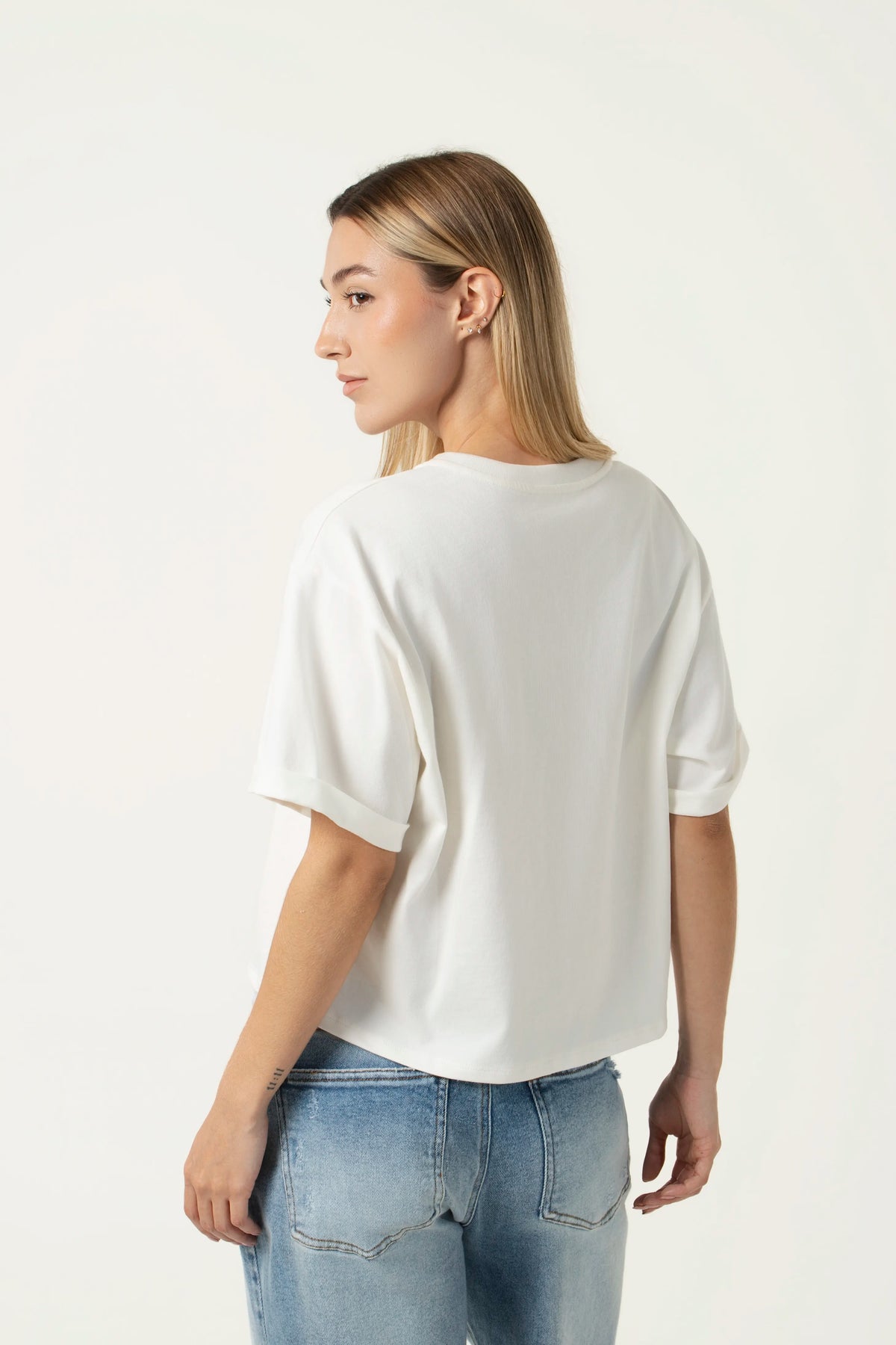 CAMISETA MANGA CORTA COLOR IVORY