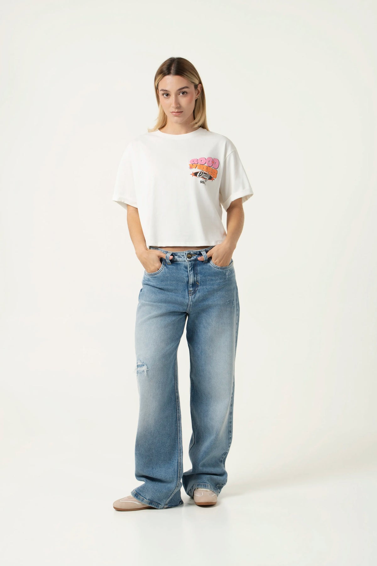 CAMISETA MANGA CORTA COLOR IVORY