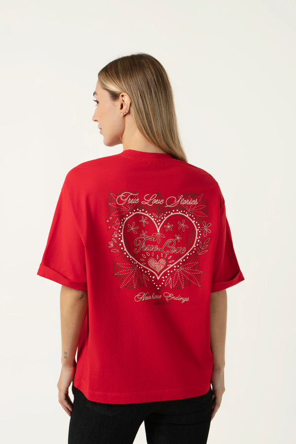 CAMISETA MANGA CORTA COLOR ROJO