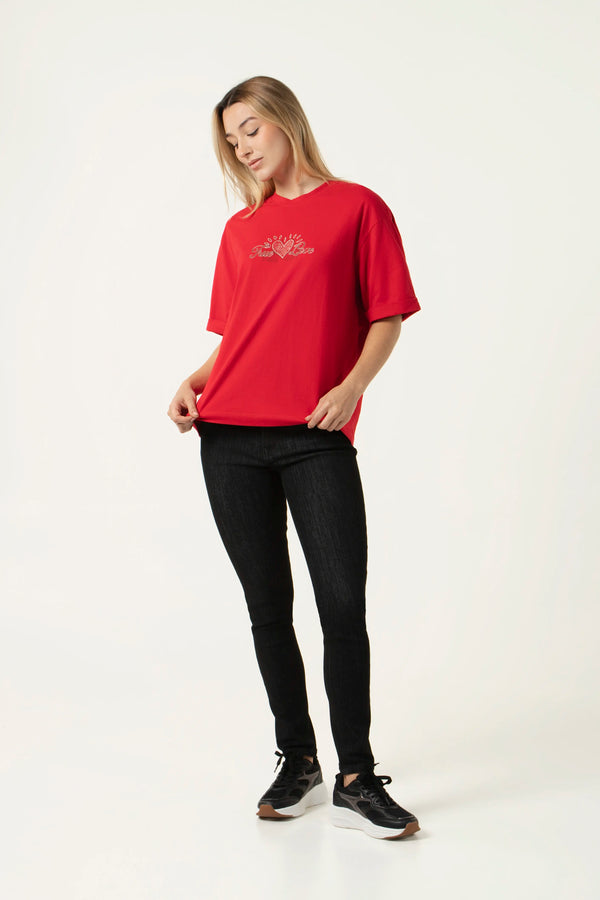 CAMISETA MANGA CORTA COLOR ROJO
