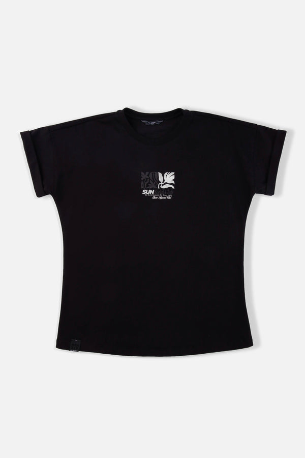 CAMISETA MANGA CORTA COLOR NEGRO