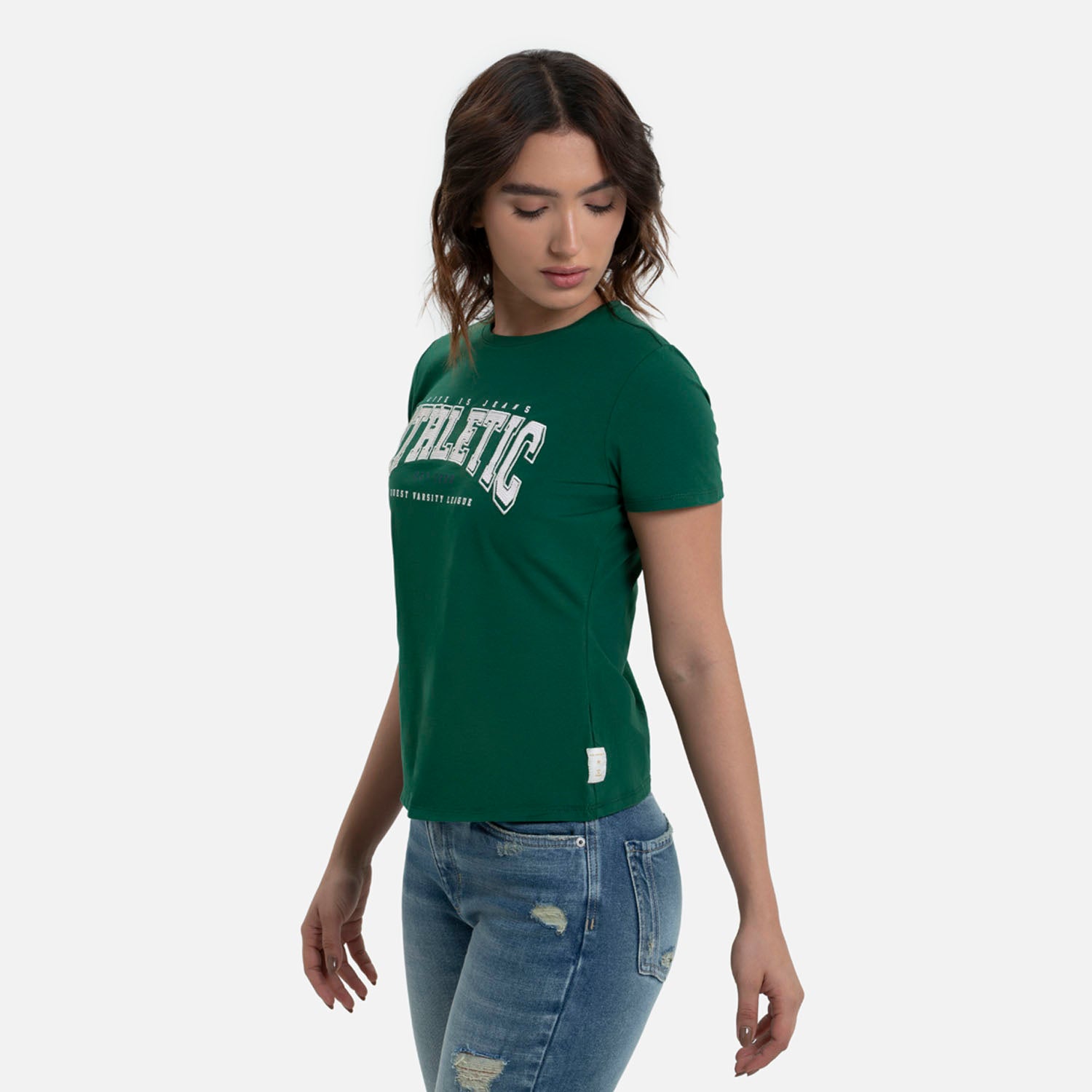 CAMISETA PREMIUM MANGA CORTA COLOR VERDE PRADERA