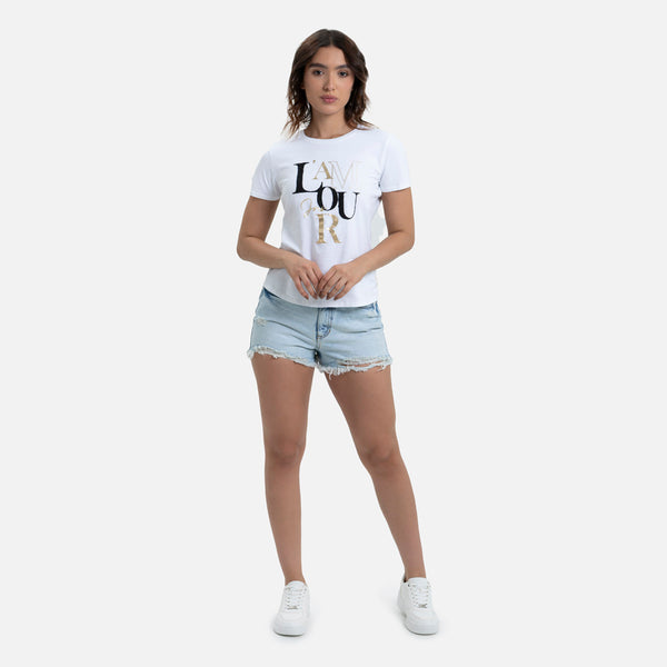 CAMISETA PREMIUM MANGA CORTA COLOR BLANCO OPTICO