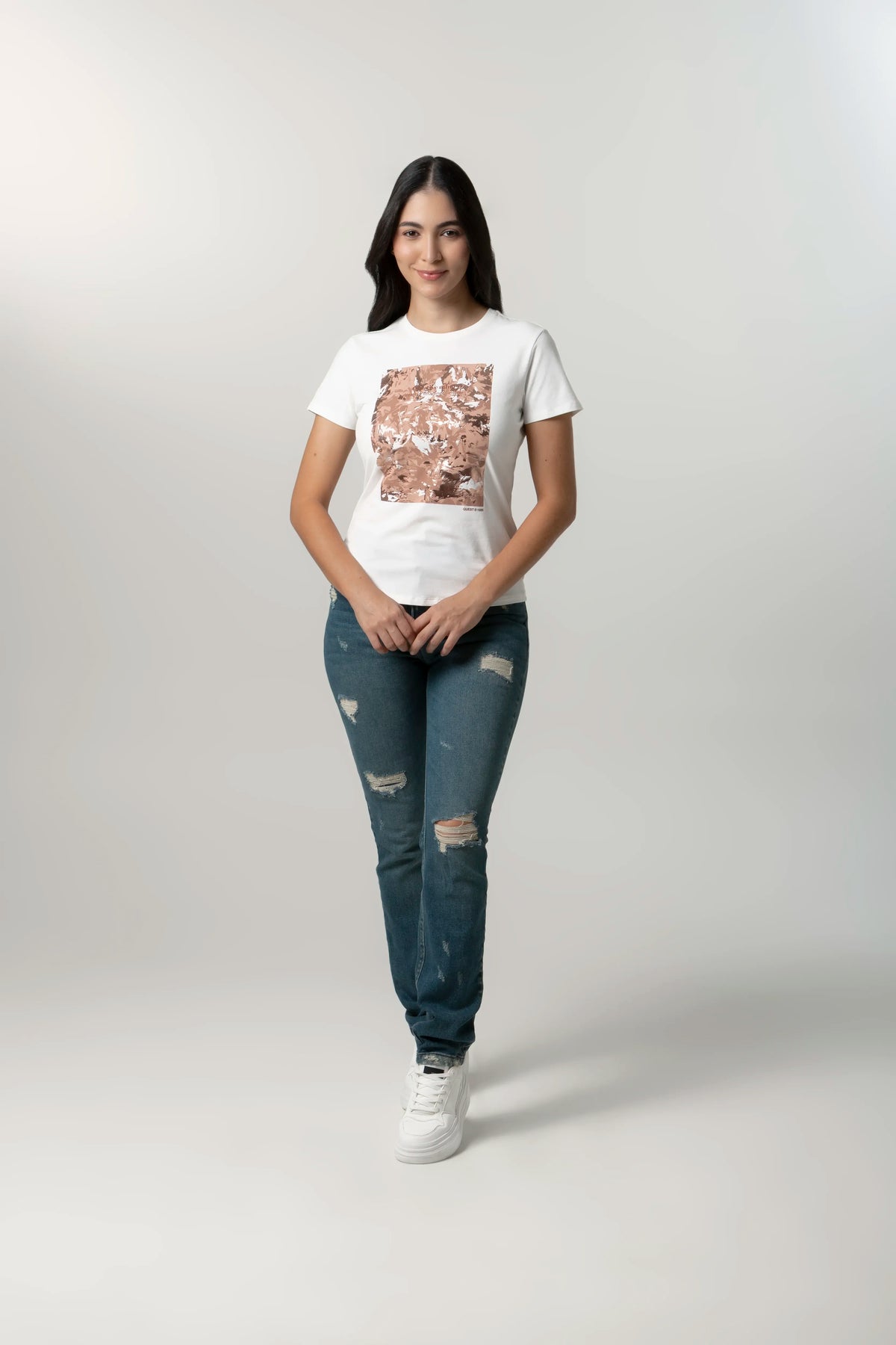 CAMISETA PREMIUM MANGA CORTA COLOR IVORY – Quest Colombia