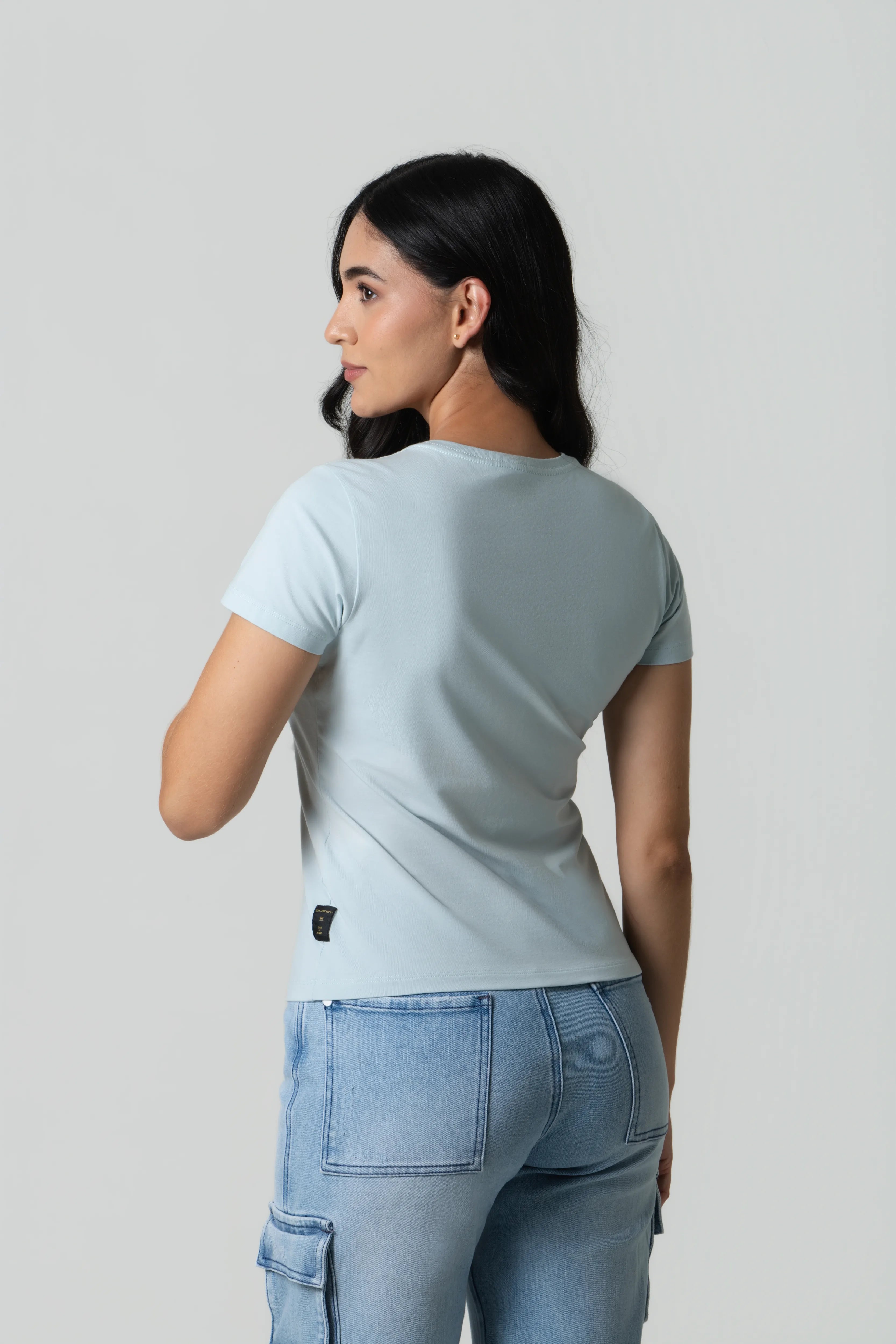 CAMISETA PREMIUM MANGA CORTA COLOR BABY BLUE
