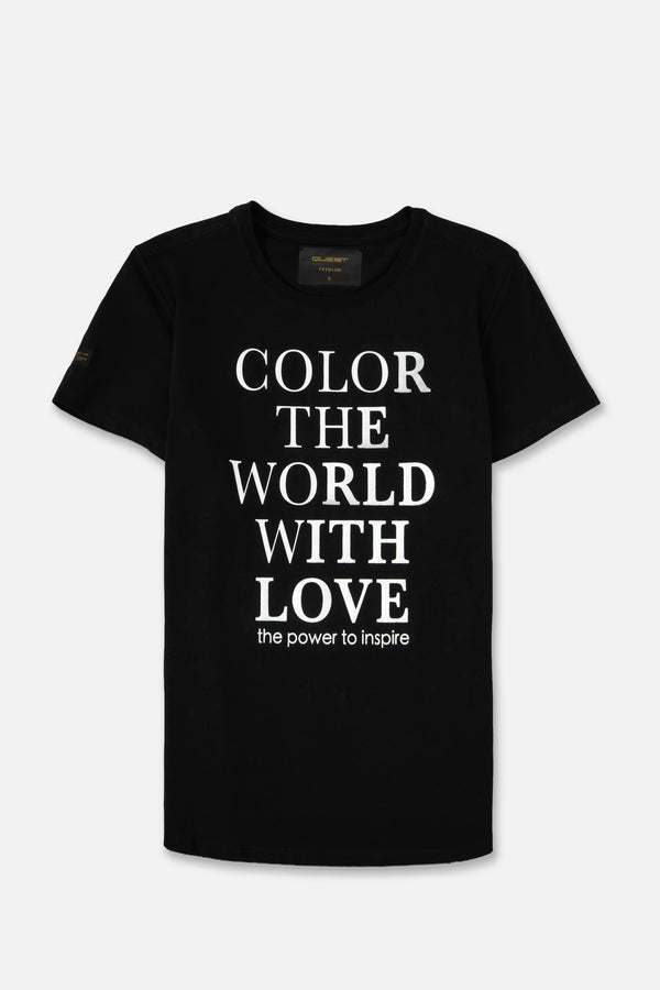 CAMISETA PREMIUM MANGA CORTA COLOR NEGRO