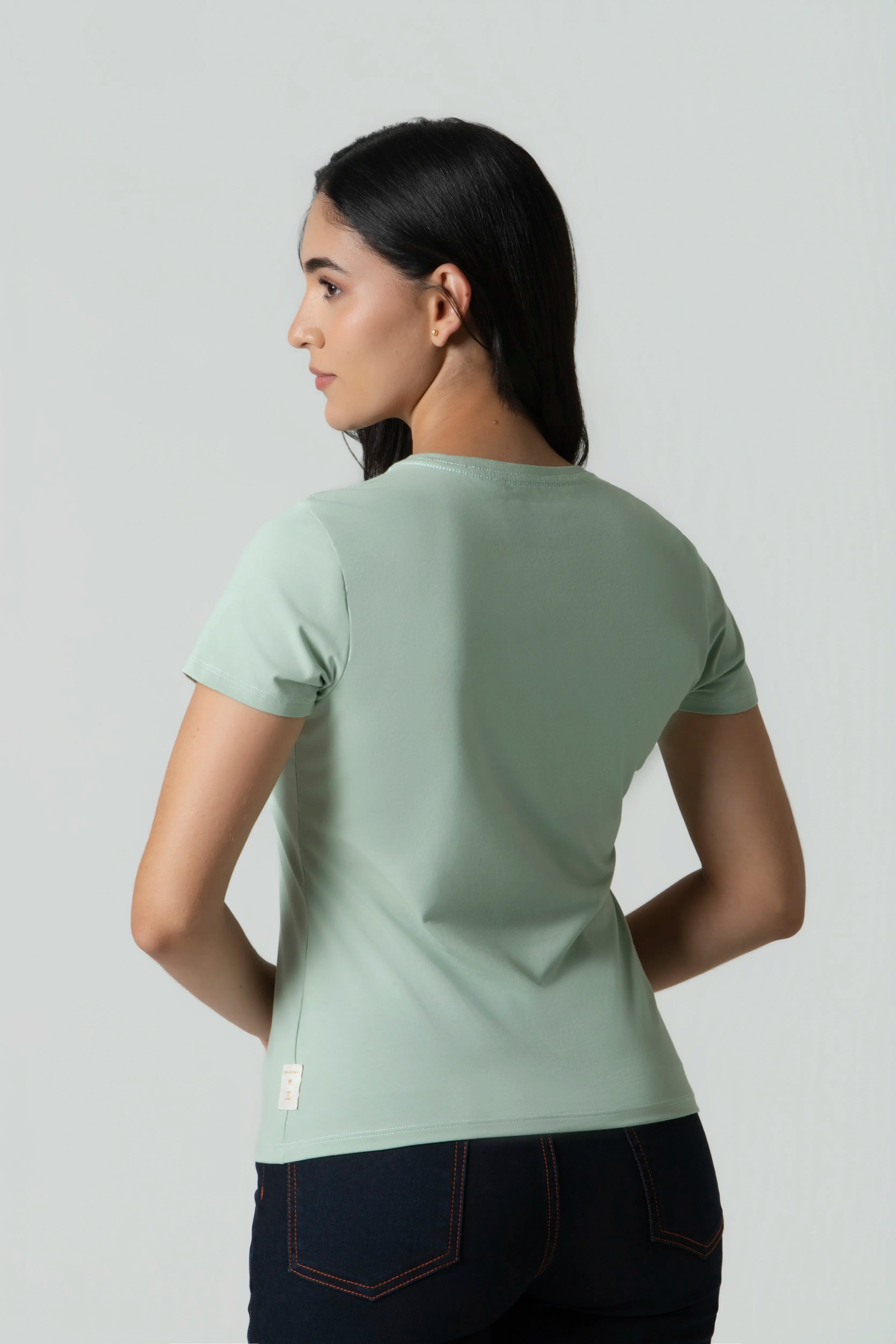 CAMISETA PREMIUM MANGA CORTA COLOR FROSTY GREEN