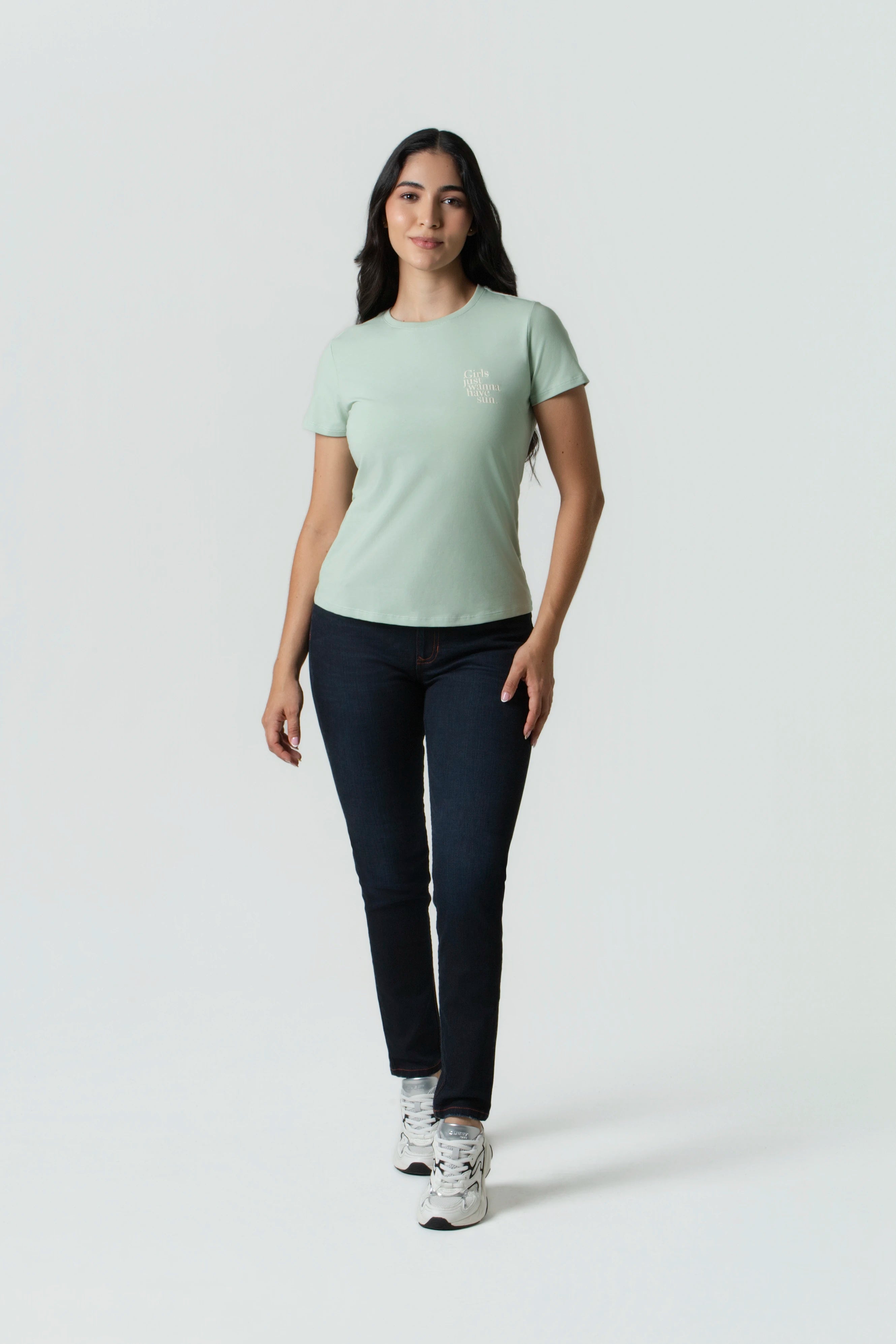 CAMISETA PREMIUM MANGA CORTA COLOR FROSTY GREEN