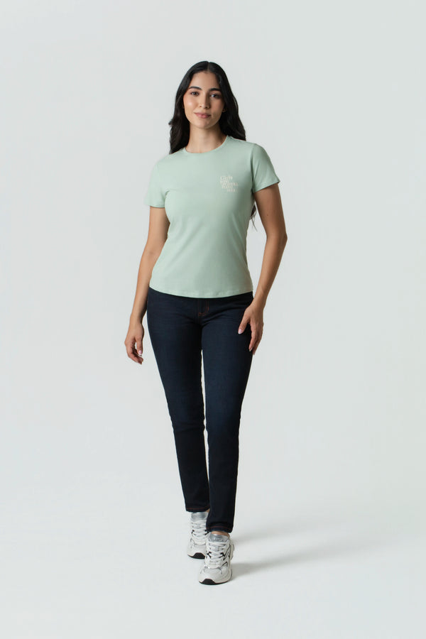 CAMISETA PREMIUM MANGA CORTA COLOR FROSTY GREEN