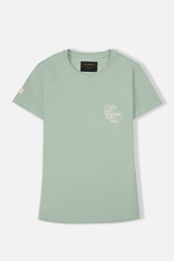 CAMISETA PREMIUM MANGA CORTA COLOR FROSTY GREEN