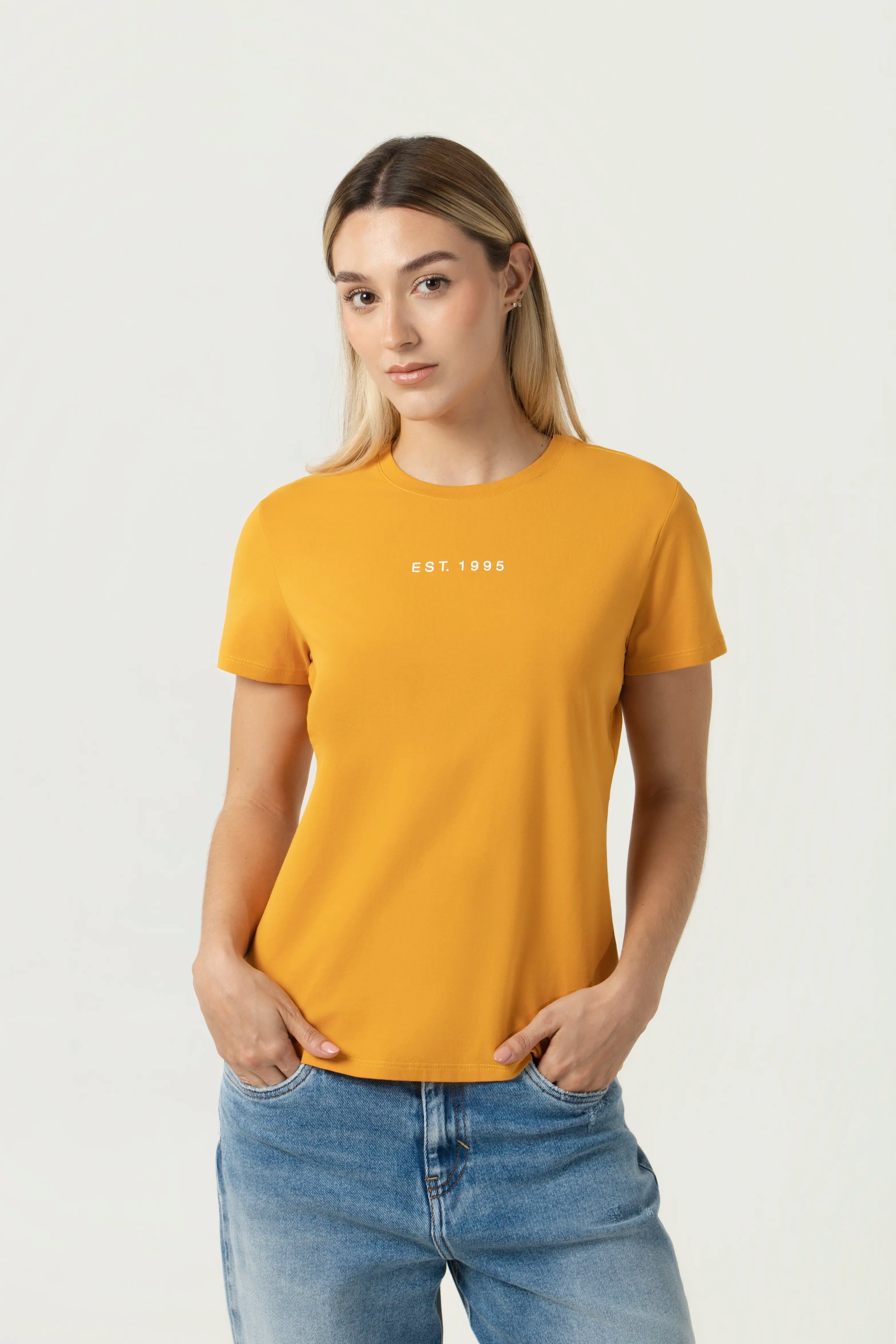 CAMISETA PREMIUM MANGA CORTA COLOR MOSTAZA