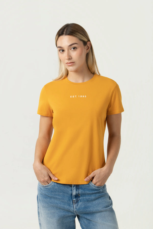 CAMISETA PREMIUM MANGA CORTA COLOR MOSTAZA