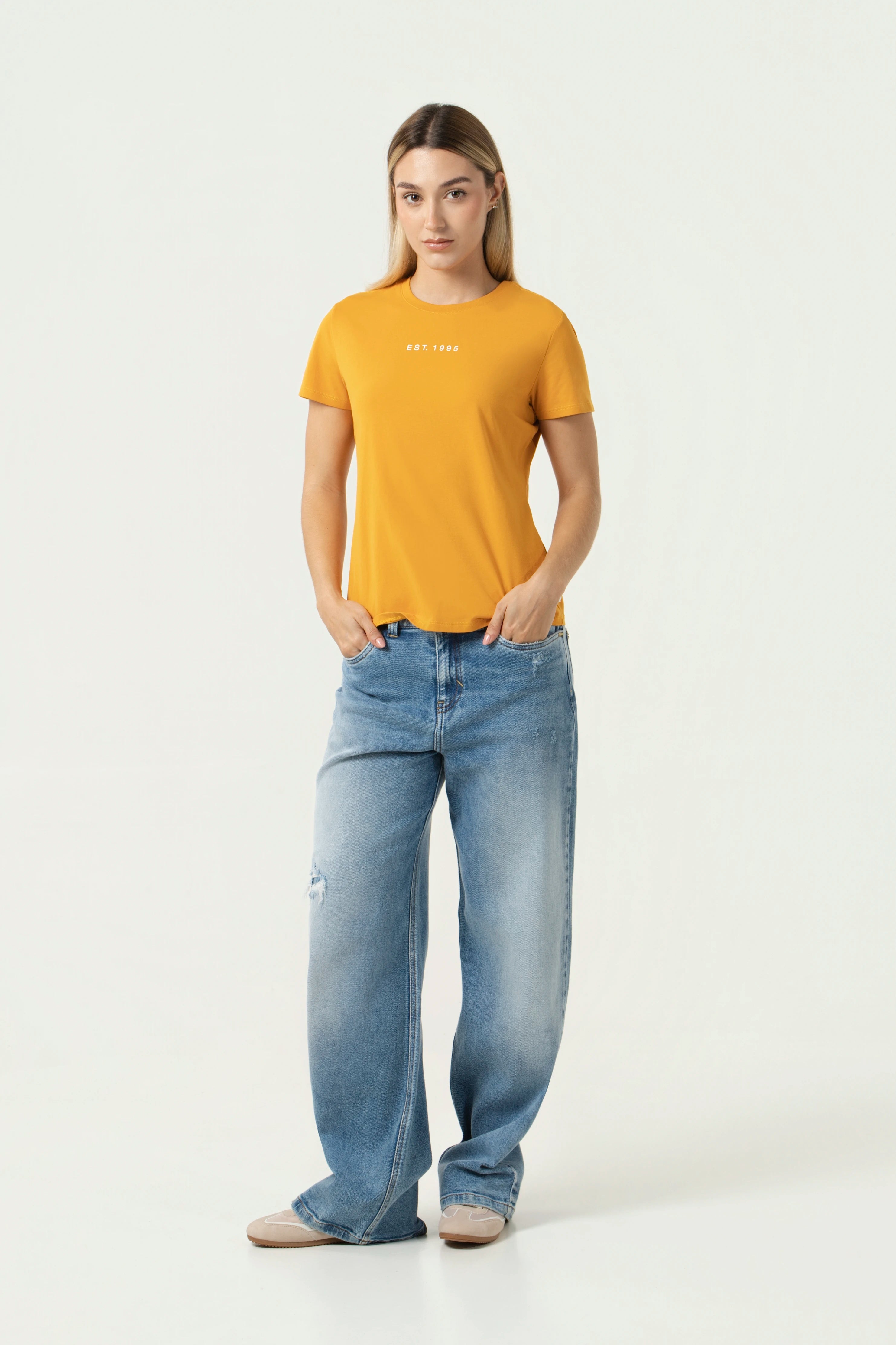 CAMISETA PREMIUM MANGA CORTA COLOR MOSTAZA