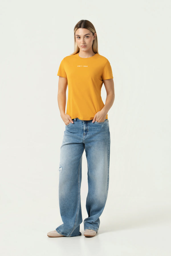 CAMISETA PREMIUM MANGA CORTA COLOR MOSTAZA