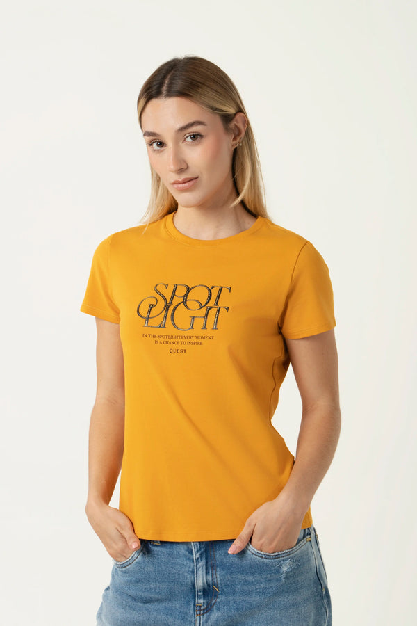 CAMISETA PREMIUM MANGA CORTA COLOR MOSTAZA