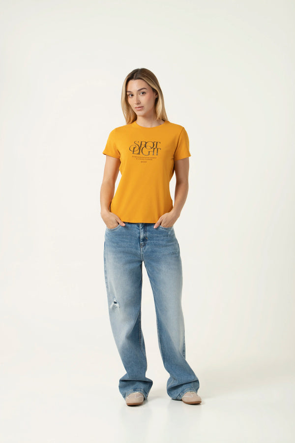 CAMISETA PREMIUM MANGA CORTA COLOR MOSTAZA
