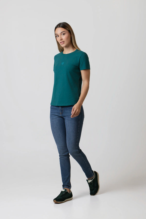 CAMISETA PREMIUM MANGA CORTA COLOR VERDE TEAL