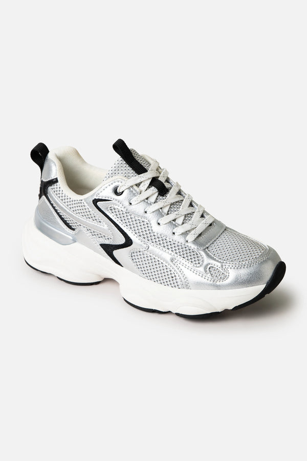 ZAPATOS TENIS COLOR PLATEADO